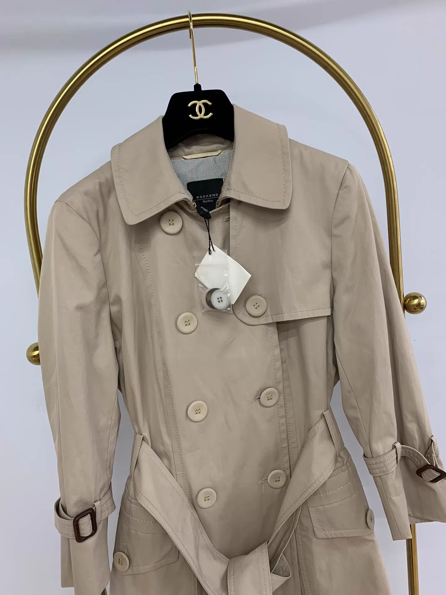 Max Mara Maxmara Double-Breasted Trench Coat 36 New Size S / US 4 / IT 40 - 2 Thumbnail