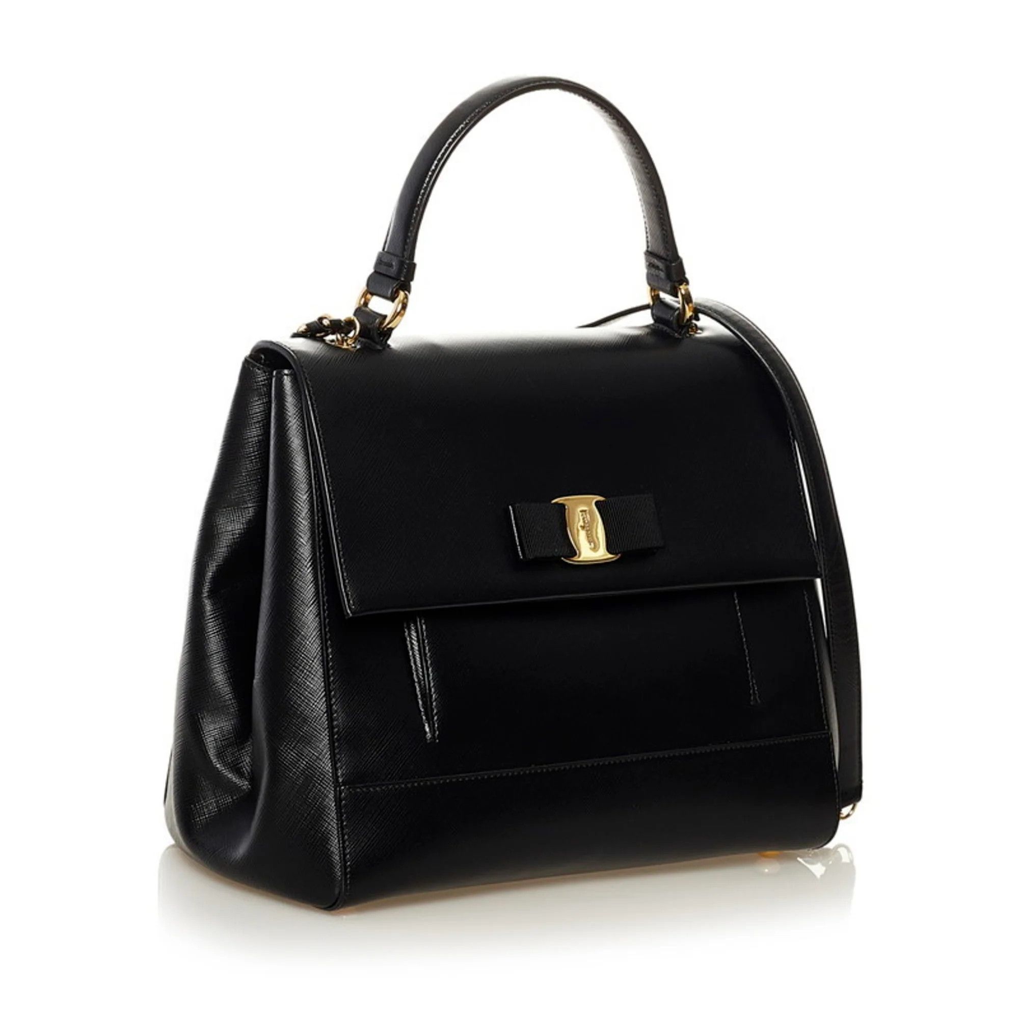 Salvatore Ferragamo o1s1rm0924 Size: OS / Valara Ribbon Shoulder Bag in Black Size ONE SIZE - 2 Thumbnail