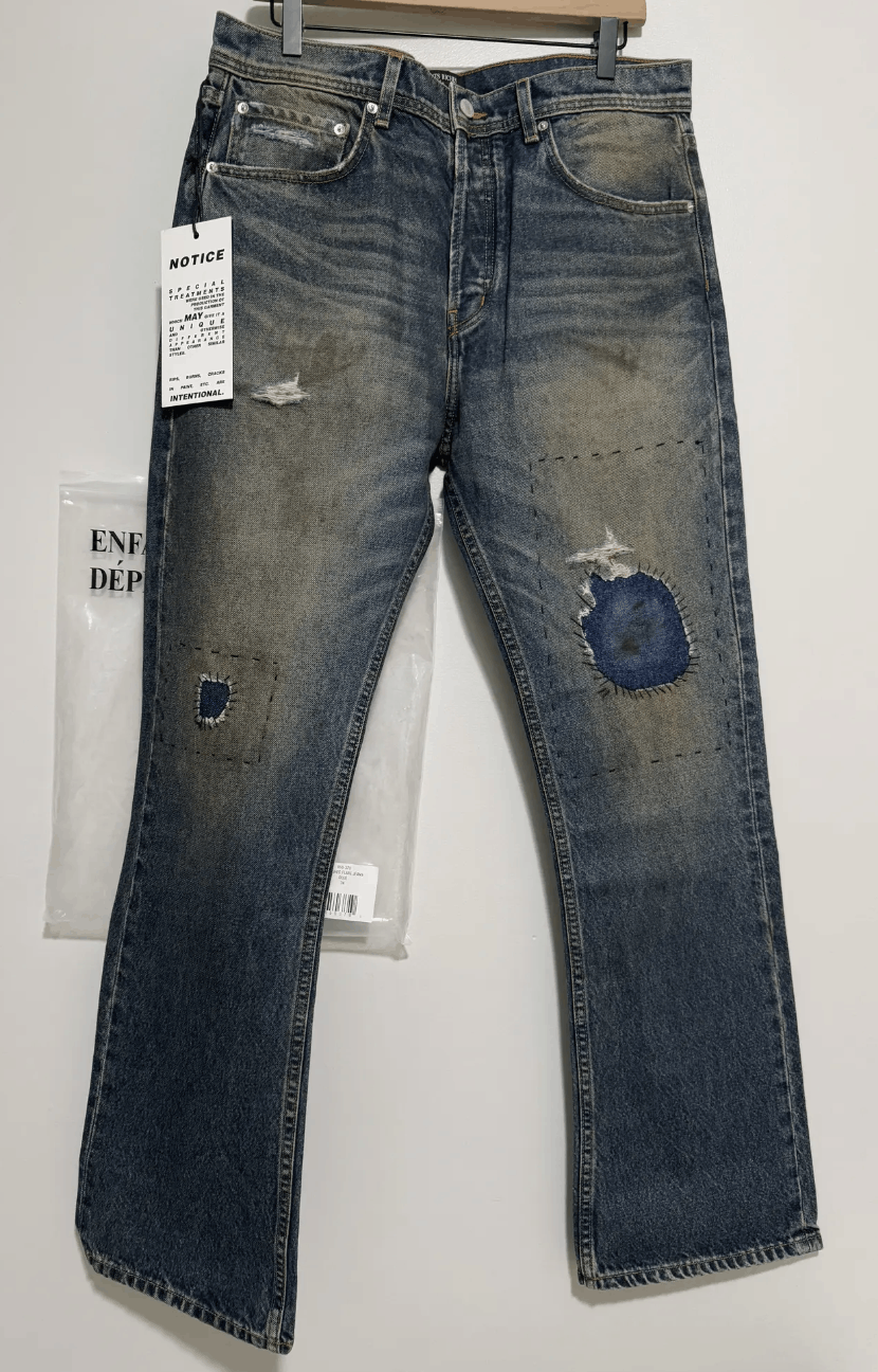 Enfants Riches Deprimes ERD Thrashed Flare Jeans Size US 34 / EU 50 - 1 Thumbnail