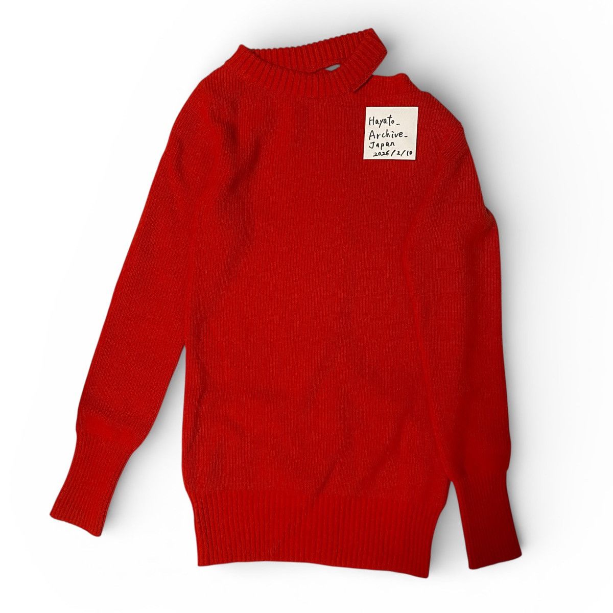 Sacai Sacai Cut-Out Wool Ribbed Knit Pullover Red Size S / US 4 / IT 40 - 8 Thumbnail