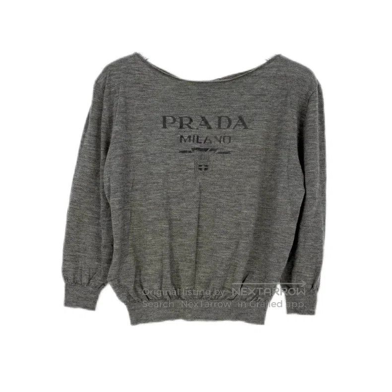 Prada Prada Gray classic logo cashmere sweater Size US XS / EU 42 / 0 - 1 Thumbnail