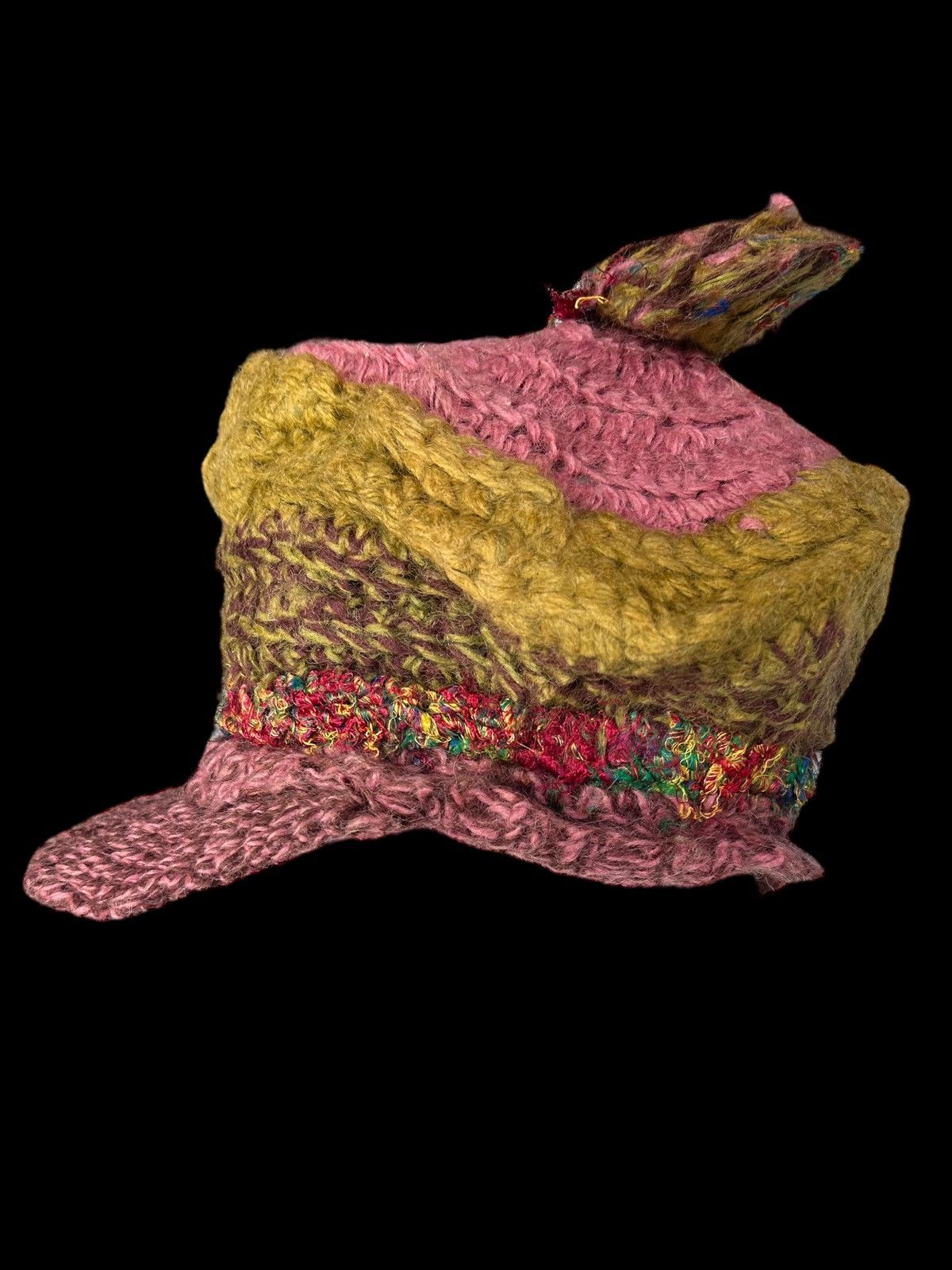 Japanese Brand × Kapital × Vintage Rare Crochet Knitted Handmade Custom Big Hats ☠️☠️ Size ONE SIZE - 1 Thumbnail