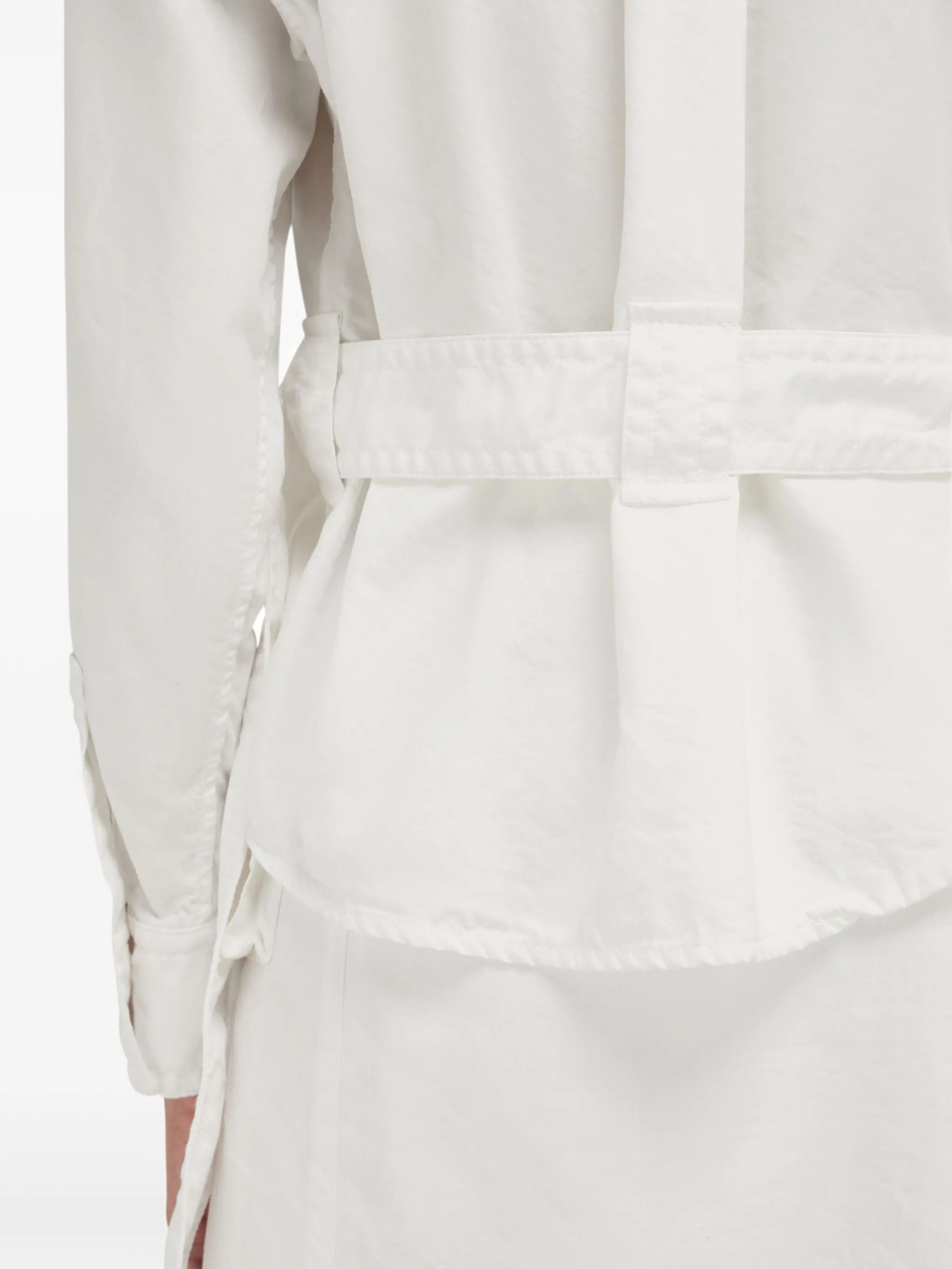 Salvatore Ferragamo o1s1rm0526 Saharan Shirt in White Size S / US 4 / IT 40 - 5 Thumbnail