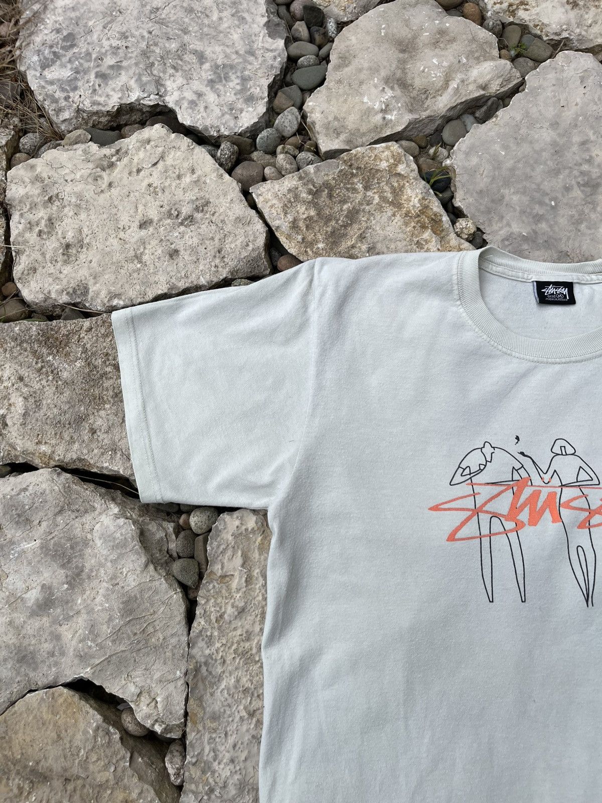 Japanese Brand × Stussy Vintage Stussy 3 people tee t-shirt washed rare central logo Size US M / EU 48-50 / 2 - 5 Thumbnail
