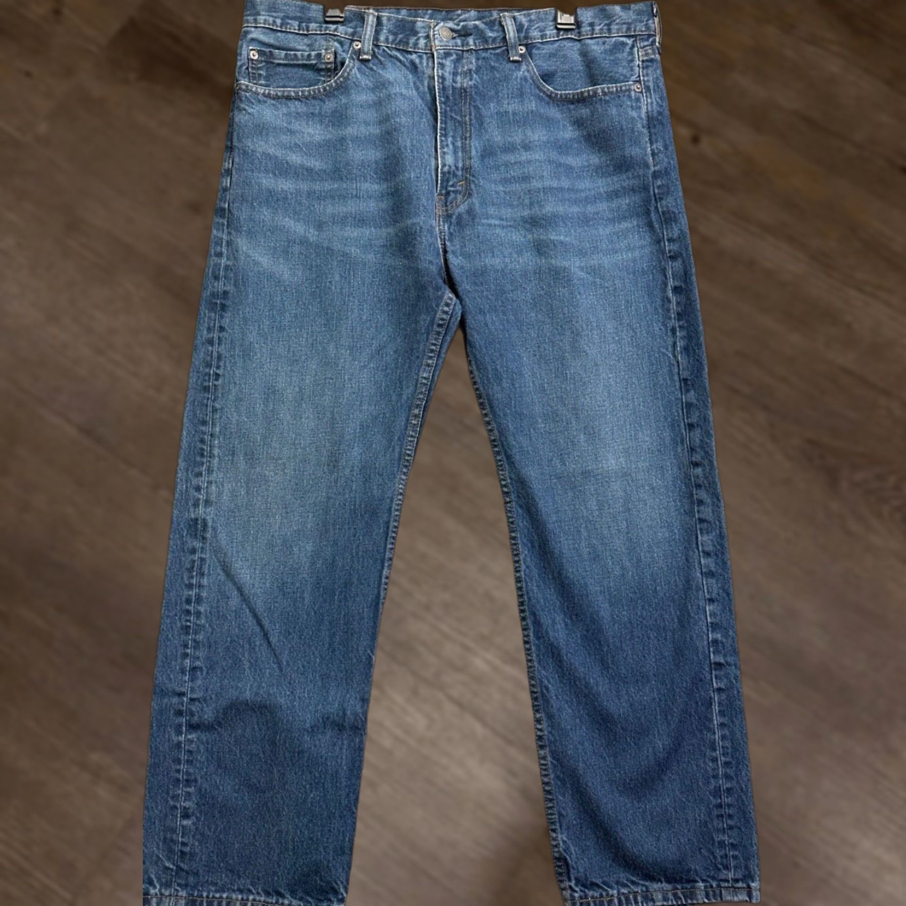 Levi's Levis 505 Jeans Mens 38X30 Blue Regular Straight Denim 100% Cotton Distressed Vintage No N/A Size US 38 / EU 54 - 1 Thumbnail