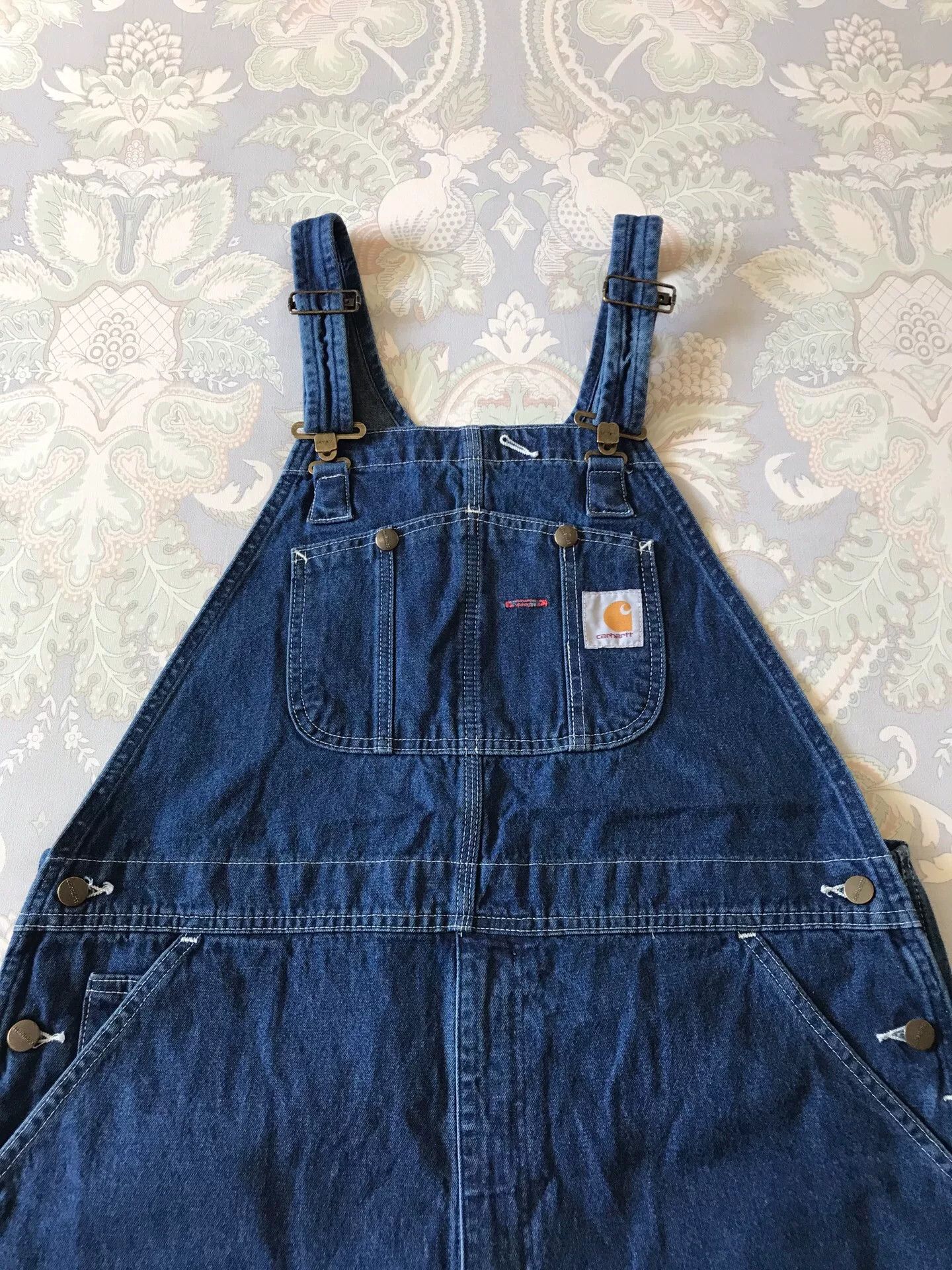 Carhartt Carhartt R07 W38L30 Washed Denim Overalls Size US 38 / EU 54 - 1 Thumbnail