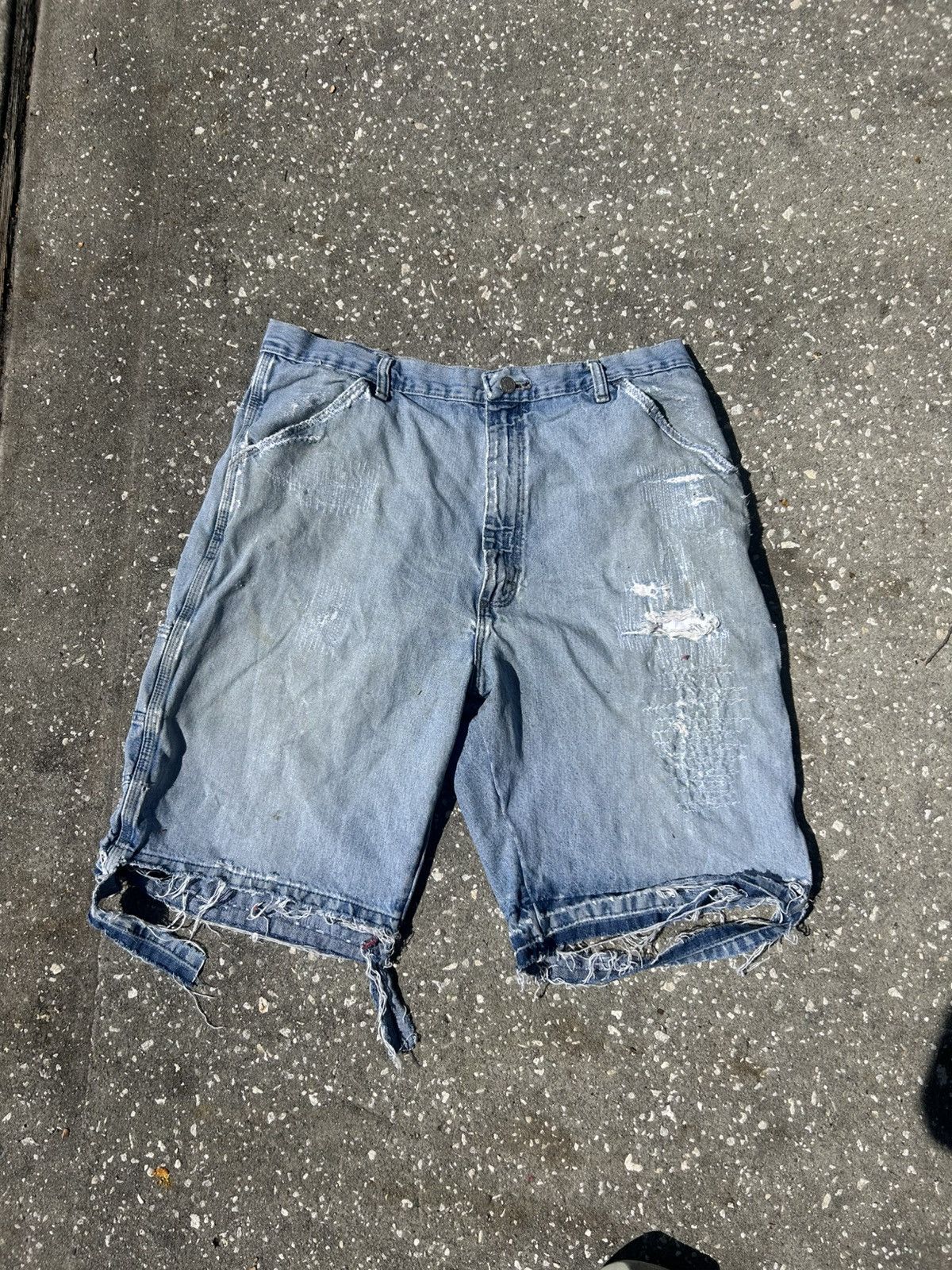 Other 1/1 Your World distressed frayed denim carpenter work shorts Size US 36 / EU 52 - 1 Thumbnail
