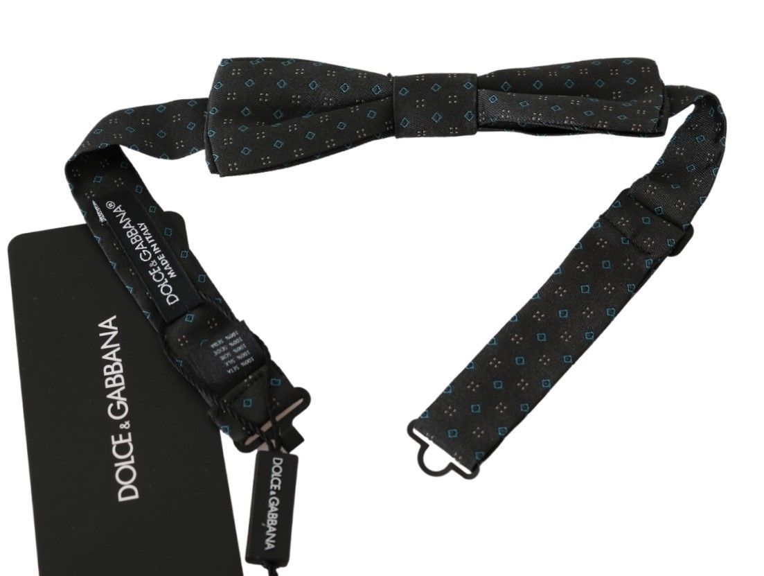 Dolce & Gabbana Elegant Silk Gray Patterned Bow Men's Tie Size ONE SIZE - 1 Thumbnail