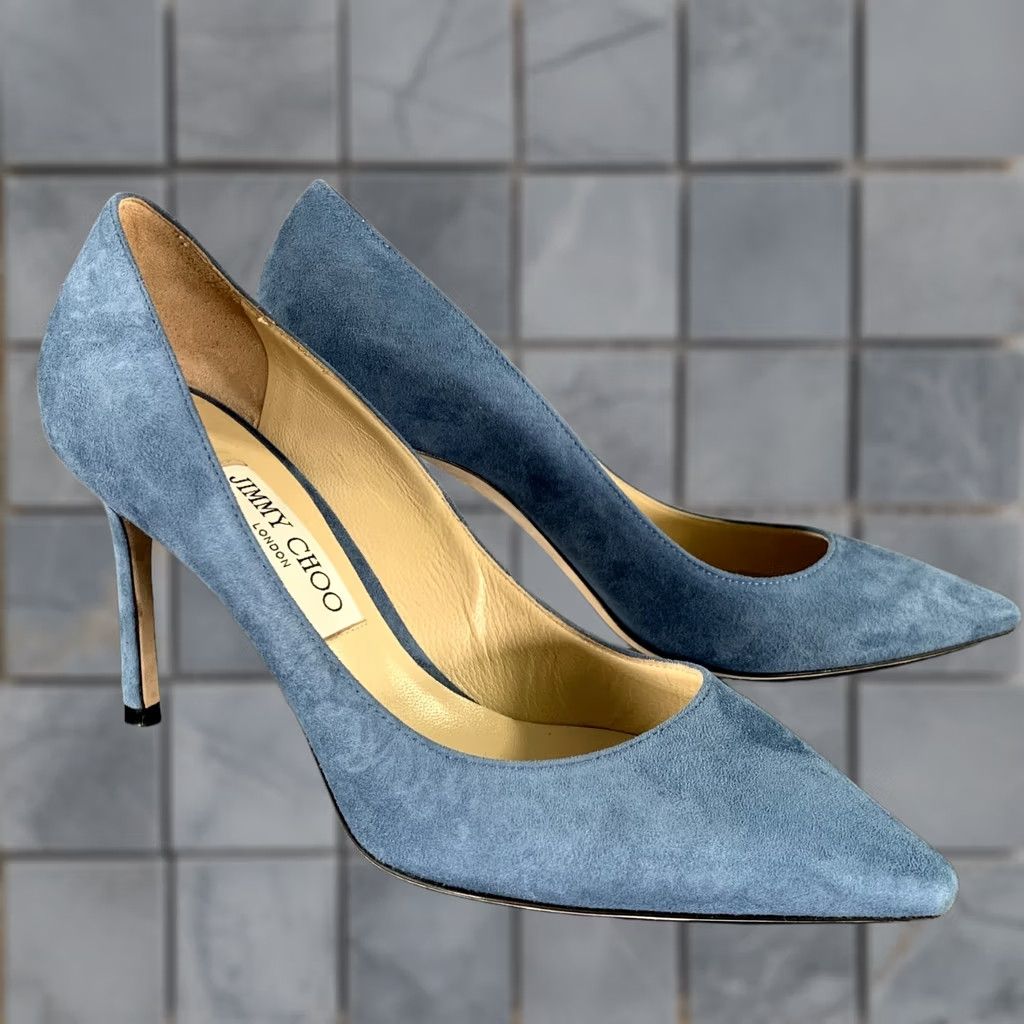 Jimmy Choo JIMMY CHOO Blue Suede Pumps Size 9 Womens J0001474039 Size US 9 / IT 39 - 1 Thumbnail