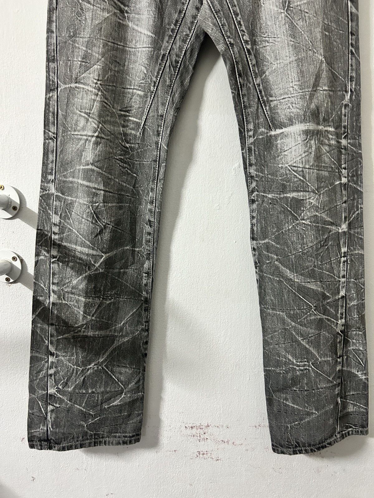If Six Was Nine Dominate Handcrafted Jeans Sick Acid Wash Design Size US 31 - 7 Thumbnail