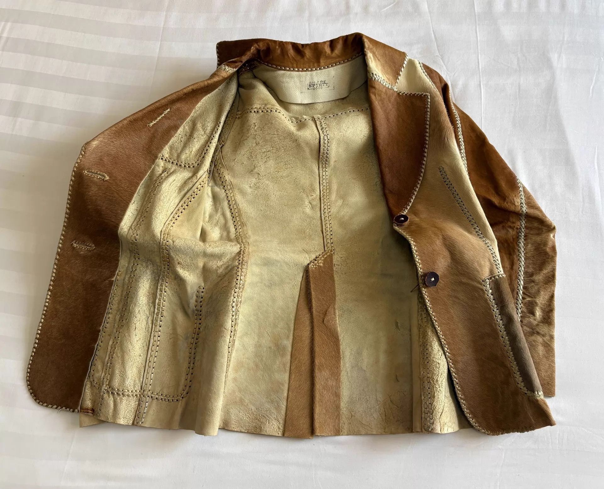 Other Vintage Japanese Strappy-Fur Paneled Leather Blazer Rare Size XS / US 0-2 / IT 36-38 - 5 Thumbnail