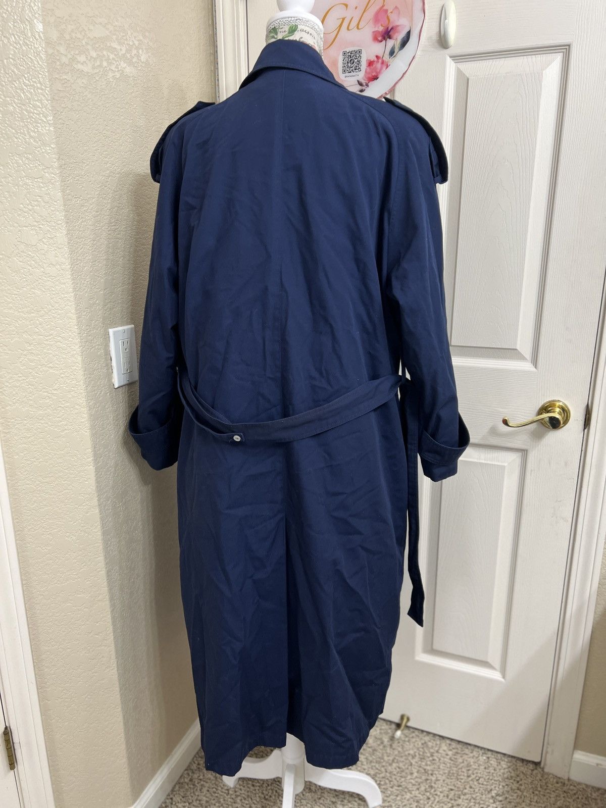 London Fog London Fog Navy Double-Breasted Trench Coat Size XL / US 12-14 / IT 48-50 - 3 Thumbnail