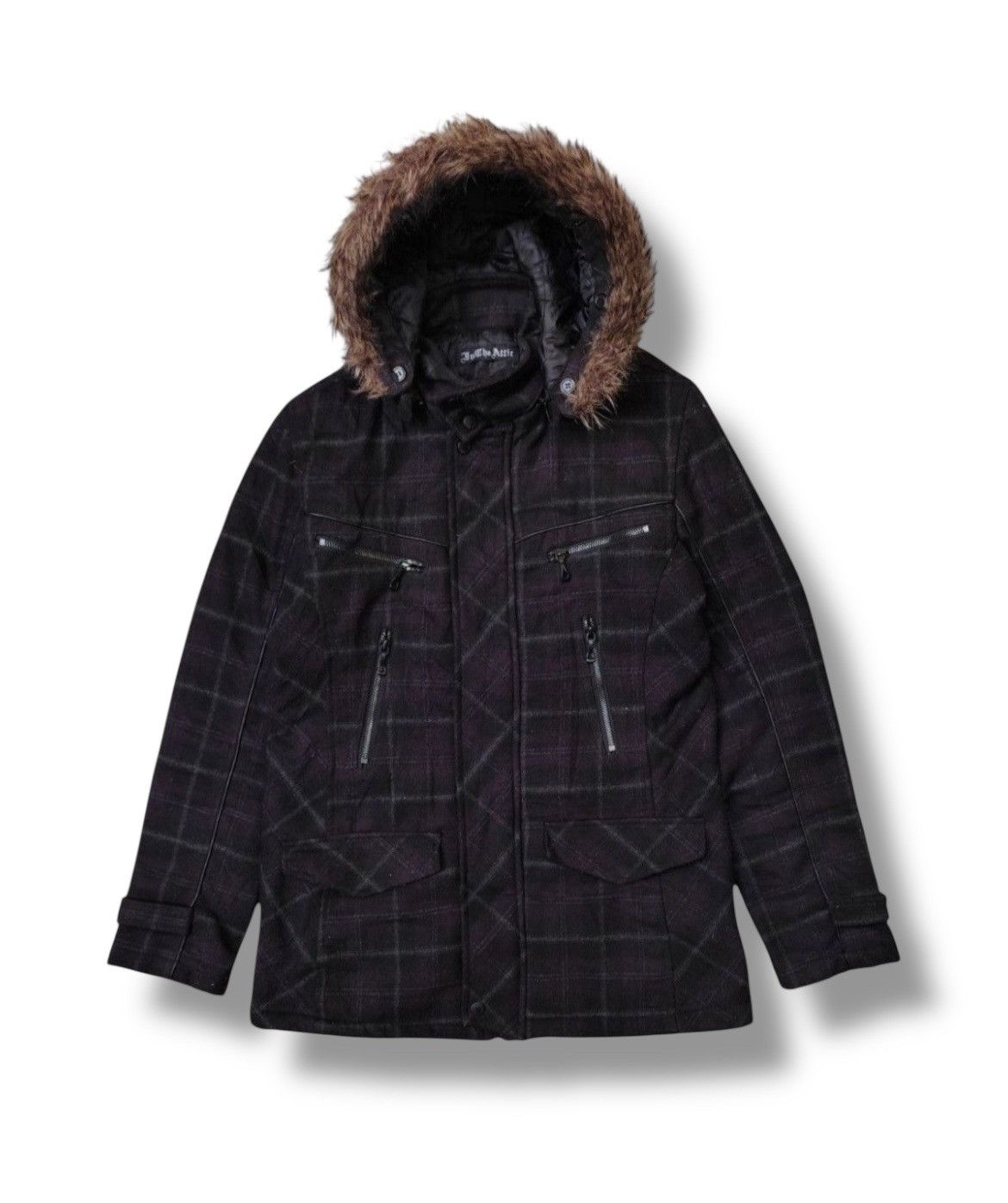 In The Attic In The Attic Plaid Fur Jacket Size US M / EU 48-50 / 2 - 1 Thumbnail
