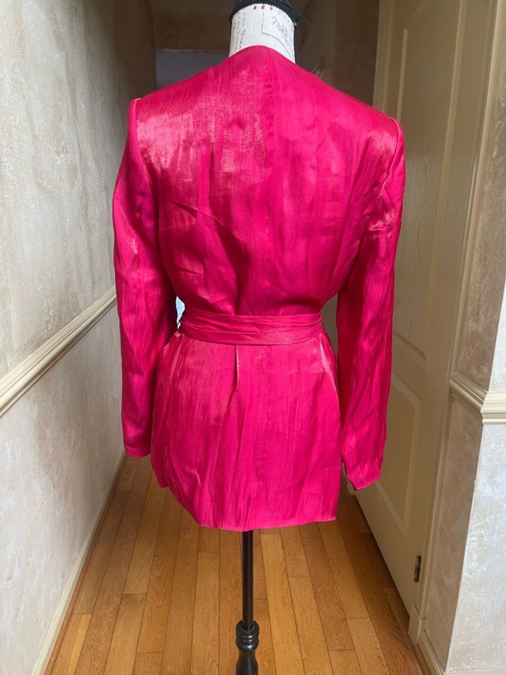 Zara ZARA Blazer Wrinkle Effect Belted fuchsia M Dopamine Glam Size M / US 6-8 / IT 42-44 - 6 Thumbnail