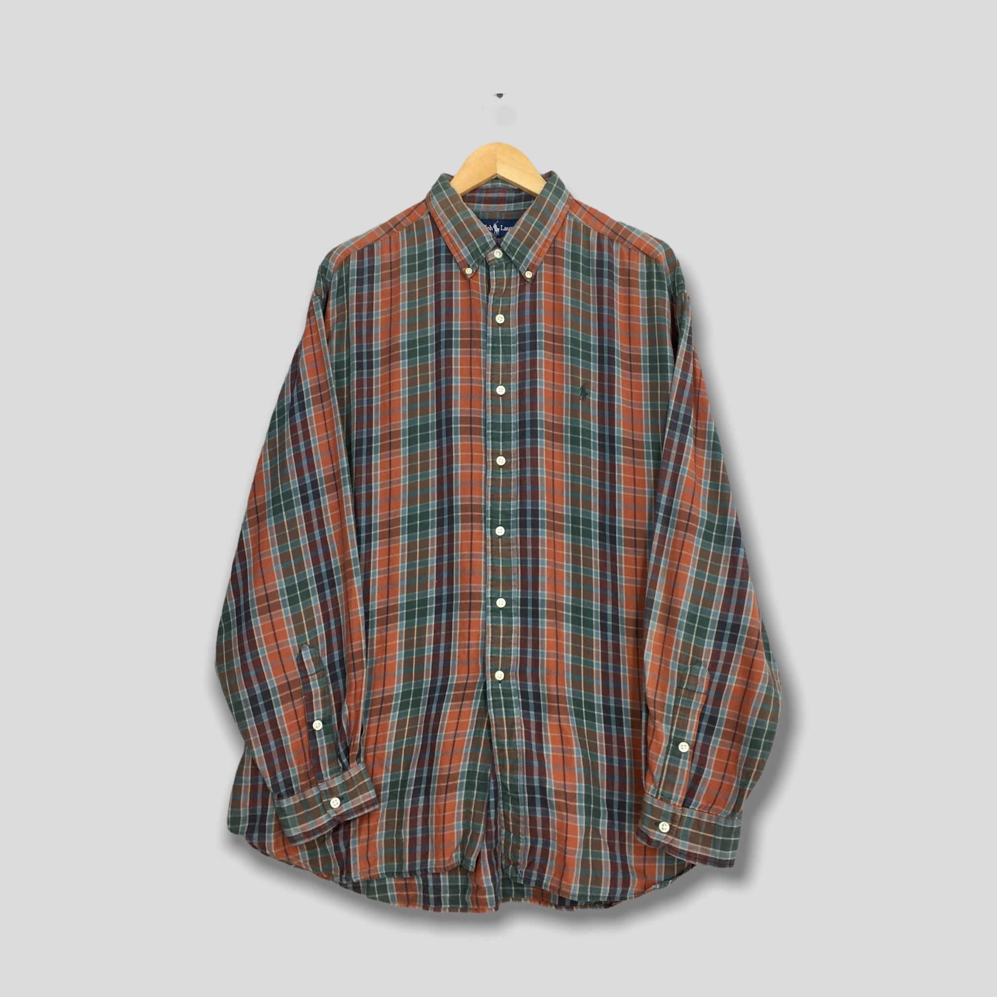 Polo Ralph Lauren × Ralph Lauren × Vintage Vintage Polo Ralph Lauren Plaid Checkered Flannel Shirt XL Size US XL / EU 56 / 4 - 1 Thumbnail