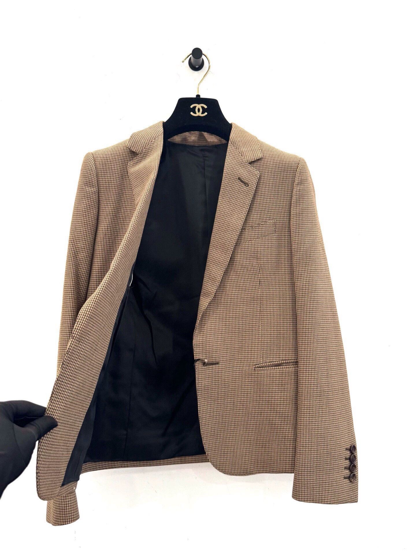 Celine Celine Women's Brown Houndstooth Casual Blazer, Size S / US 4 / IT 40 - 3 Thumbnail
