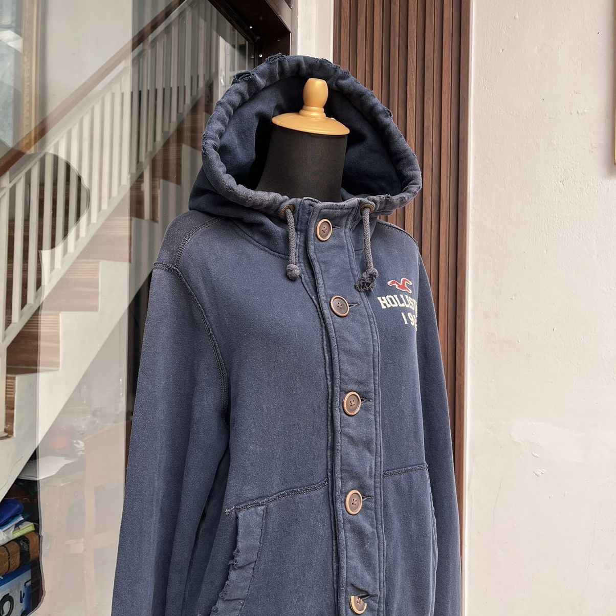 Hollister Y2K Hollister Button Hoodie Natural Sun Paded n Destroyed Size S / US 4 / IT 40 - 2 Thumbnail