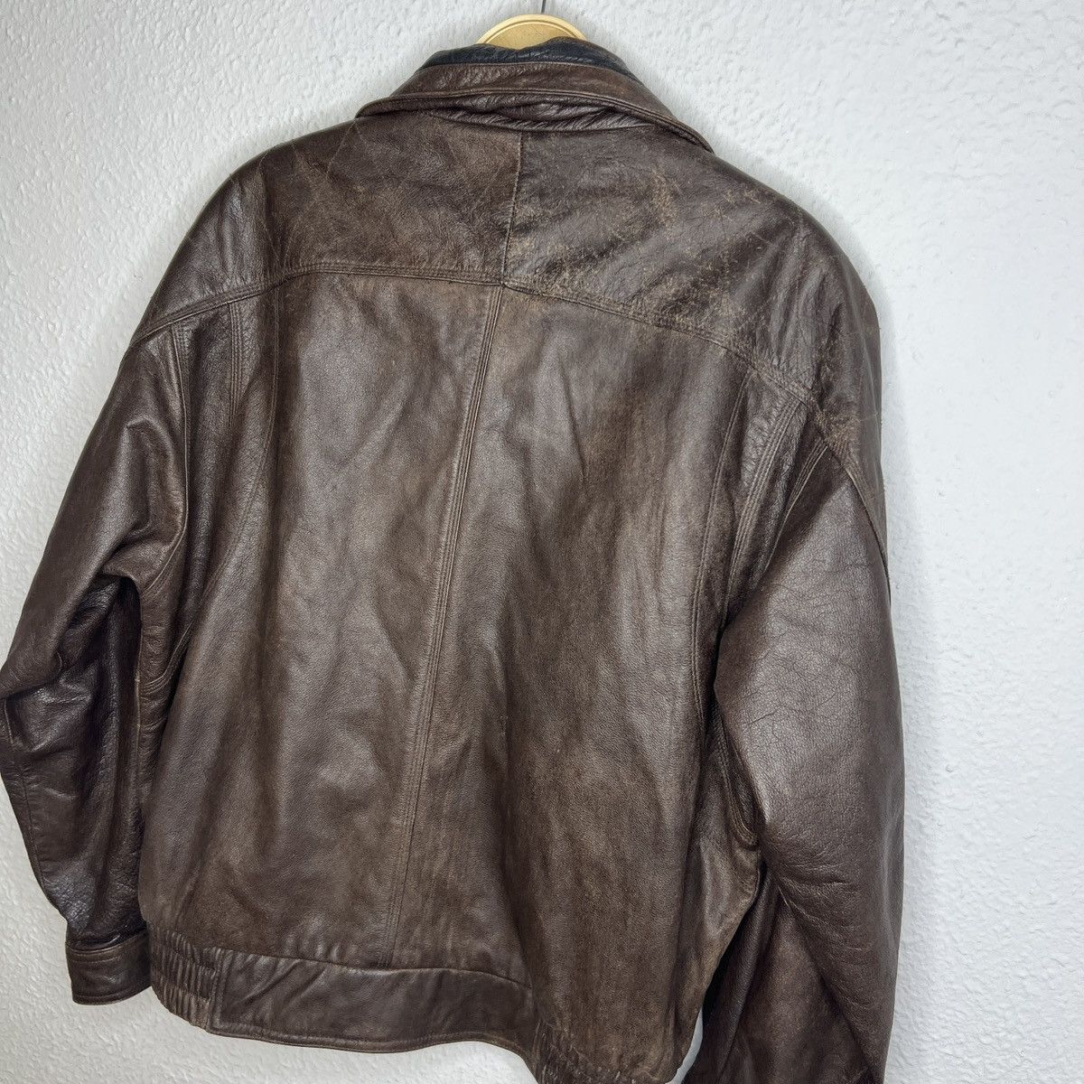Leather Vintage Brown Leather Motor Biker Jacket Trucker Genuine Size US M / EU 48-50 / 2 - 11 Thumbnail