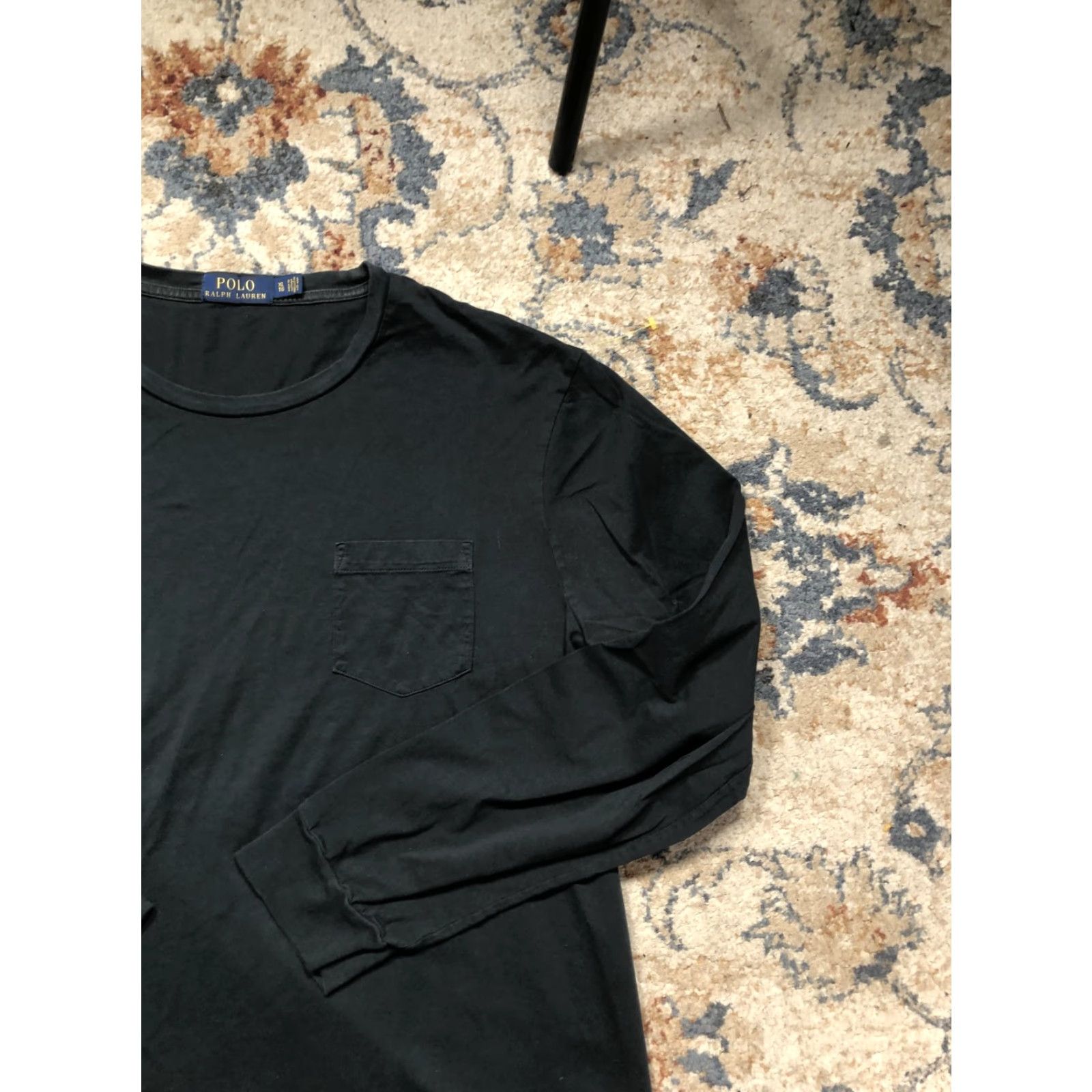 Polo Ralph Lauren Polo Ralph Lauren Shirt Mens XL Black Long Sleeve Pocket Pony Logo T-Shirt Size US XL / EU 56 / 4 - 4 Thumbnail