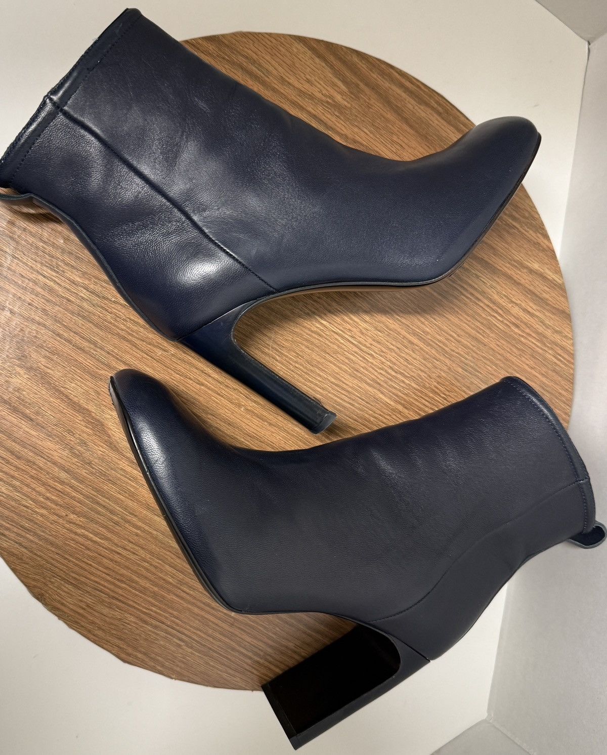Rag & Bone Rag & Bone Salute Navy Ellis Leather Slim Profile Ankle Boot Size US 7.5 / IT 37.5 - 8 Thumbnail