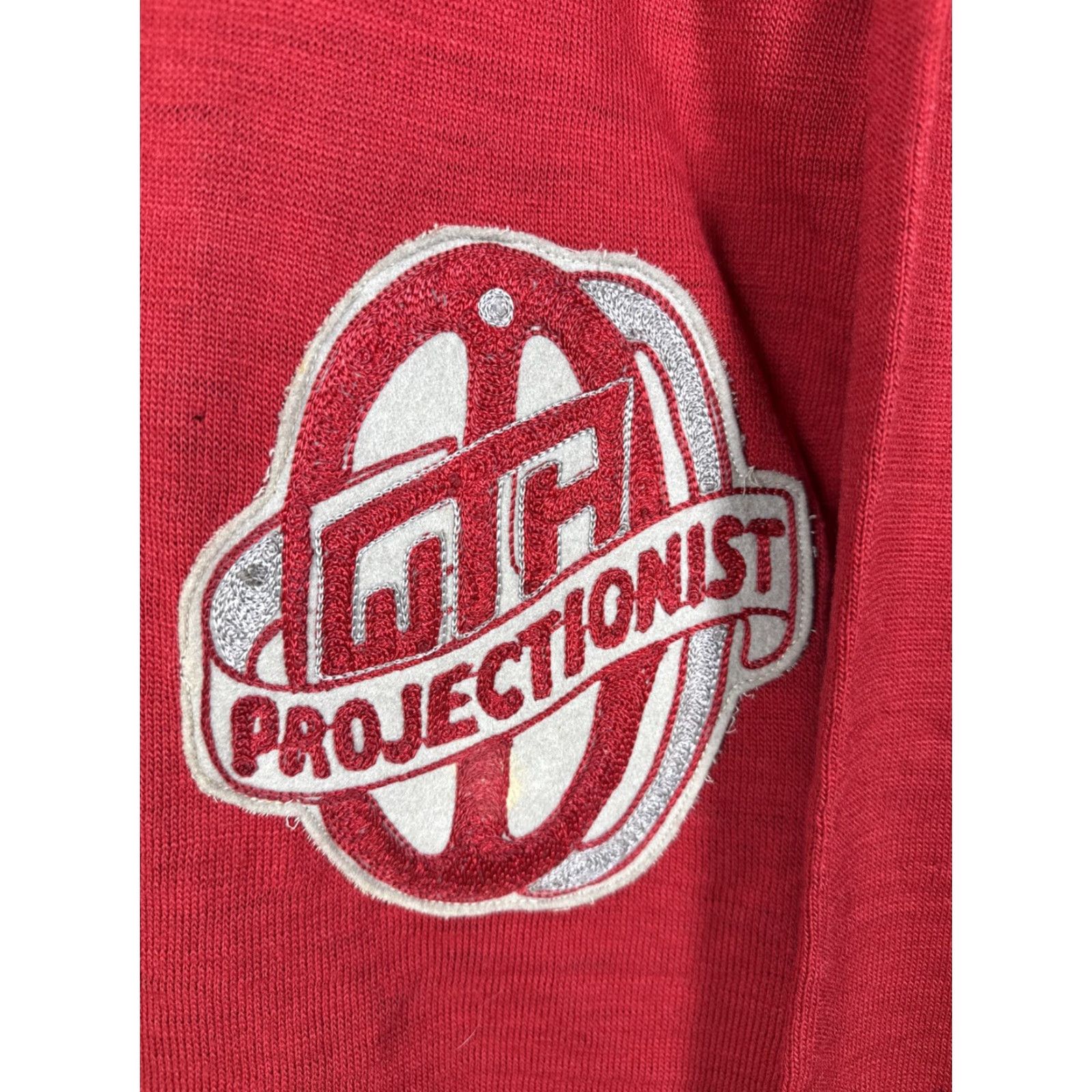 Vintage VTG 1950s Wool Letterman Style MOVIE PROJECTIONIST Sweater Size M Red Size US M / EU 48-50 / 2 - 5 Thumbnail