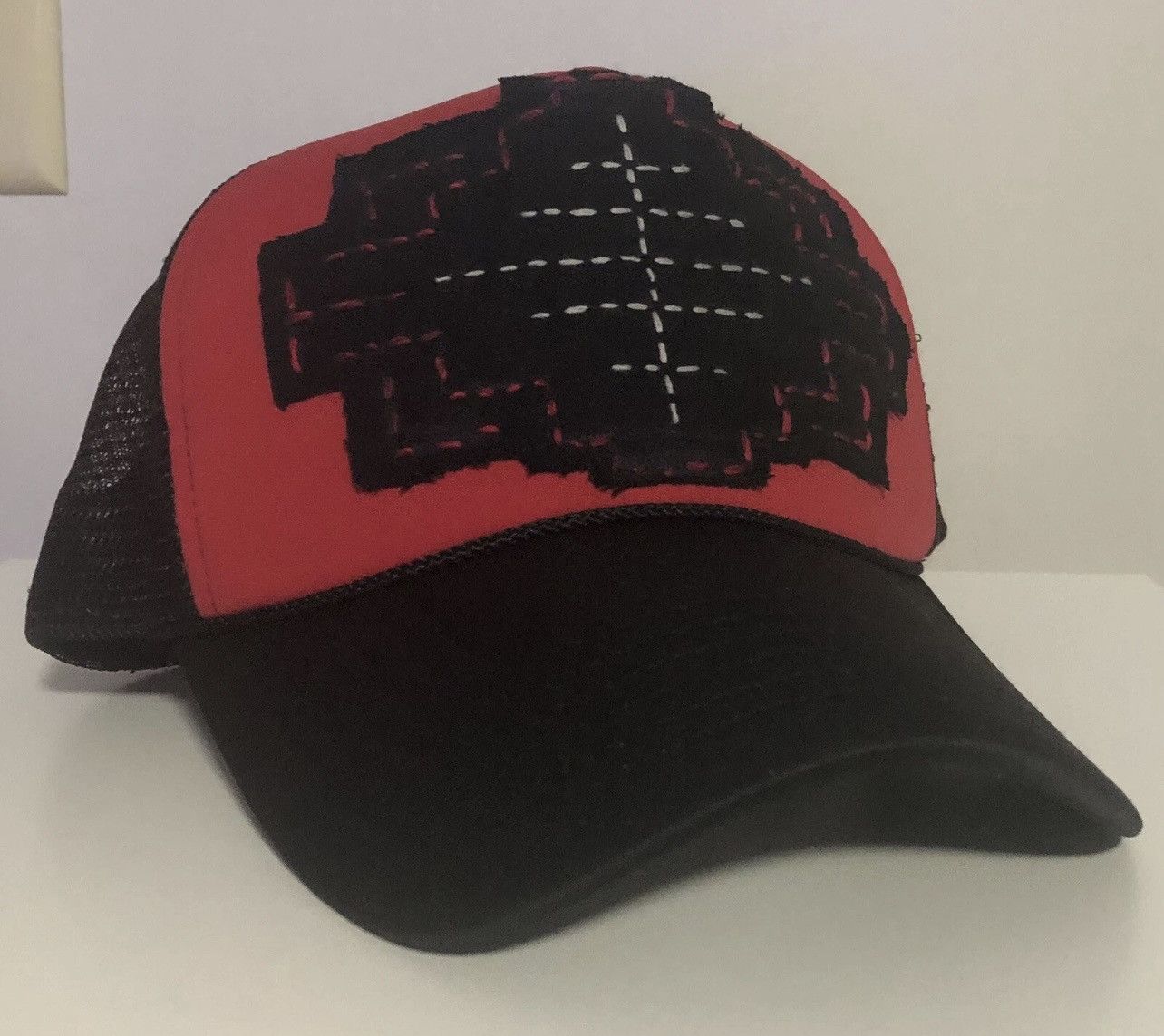 Other Black and Red Sashiko Trucker Hat Hand Stitched Rare 1/1 Size ONE SIZE - 1 Thumbnail
