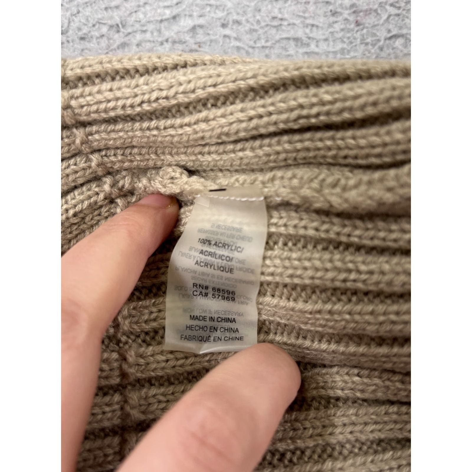 DKNY DKNY Beanie Hat Womens One Size Beige Ribbed Knit 100% Acrylic Snow Ski Theme Beanie Womens 90s (if applicable) Mens Size ONE SIZE - 6 Thumbnail