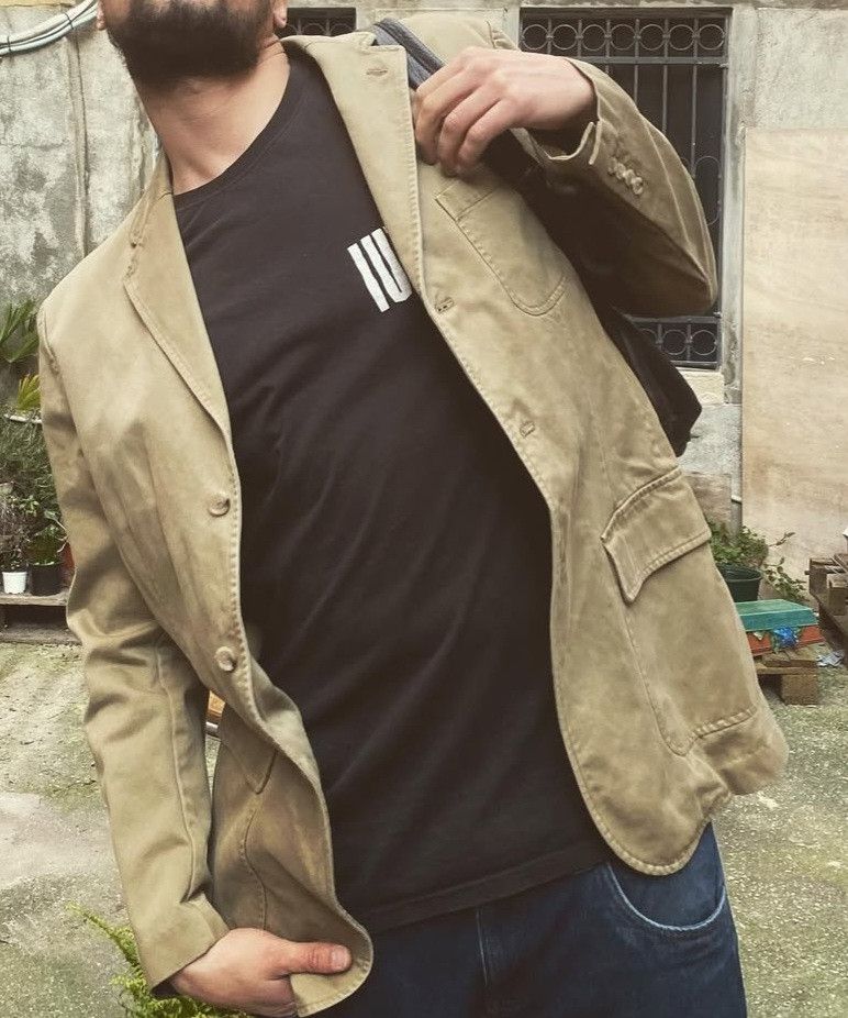 Vintage Polo Ralph Lauren Beige Cotton Blazer (L)