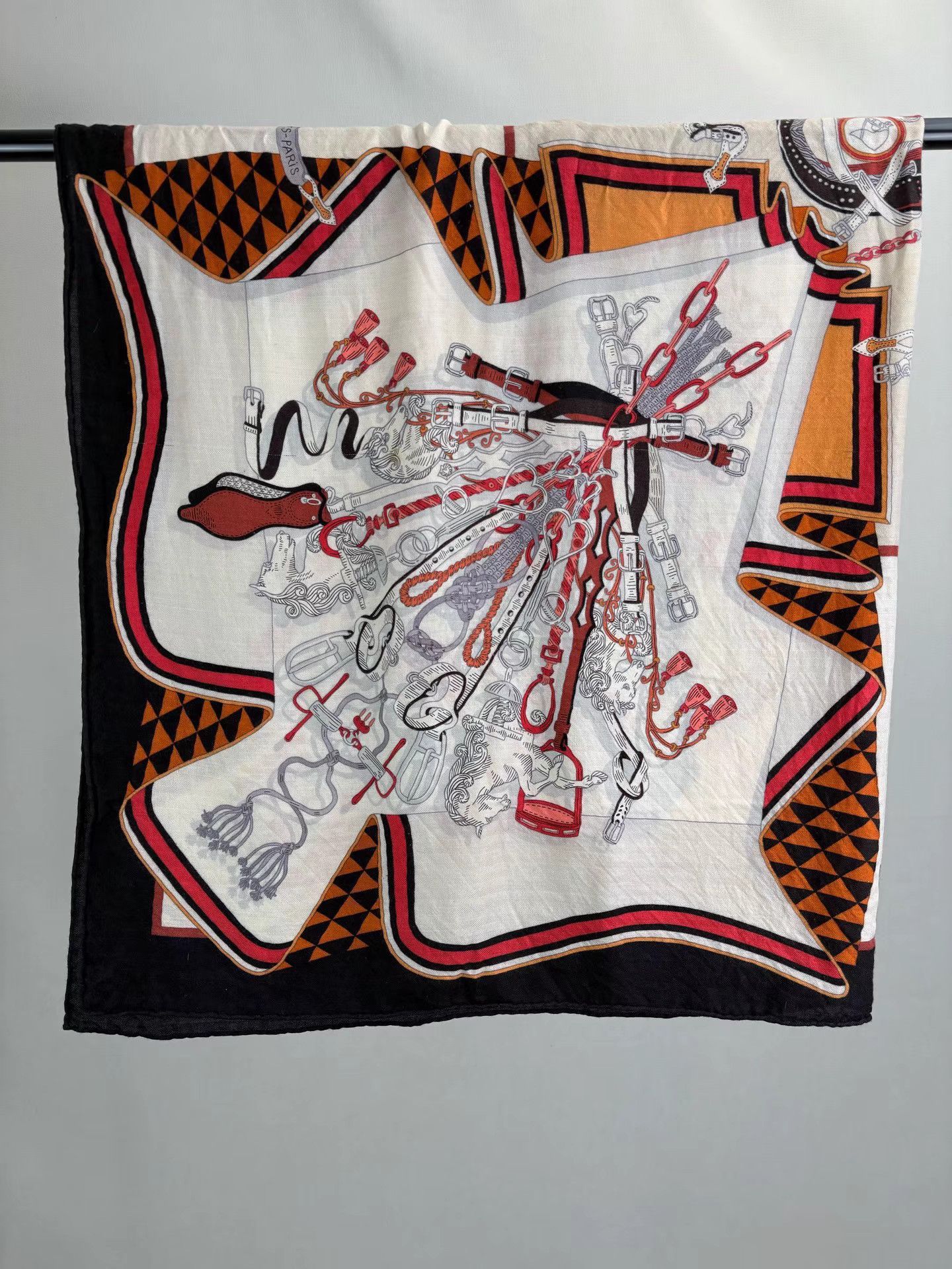 Hermes HERMES Bouquet of Saddlery Scarf Shawl K1 Size ONE SIZE - 4 Thumbnail