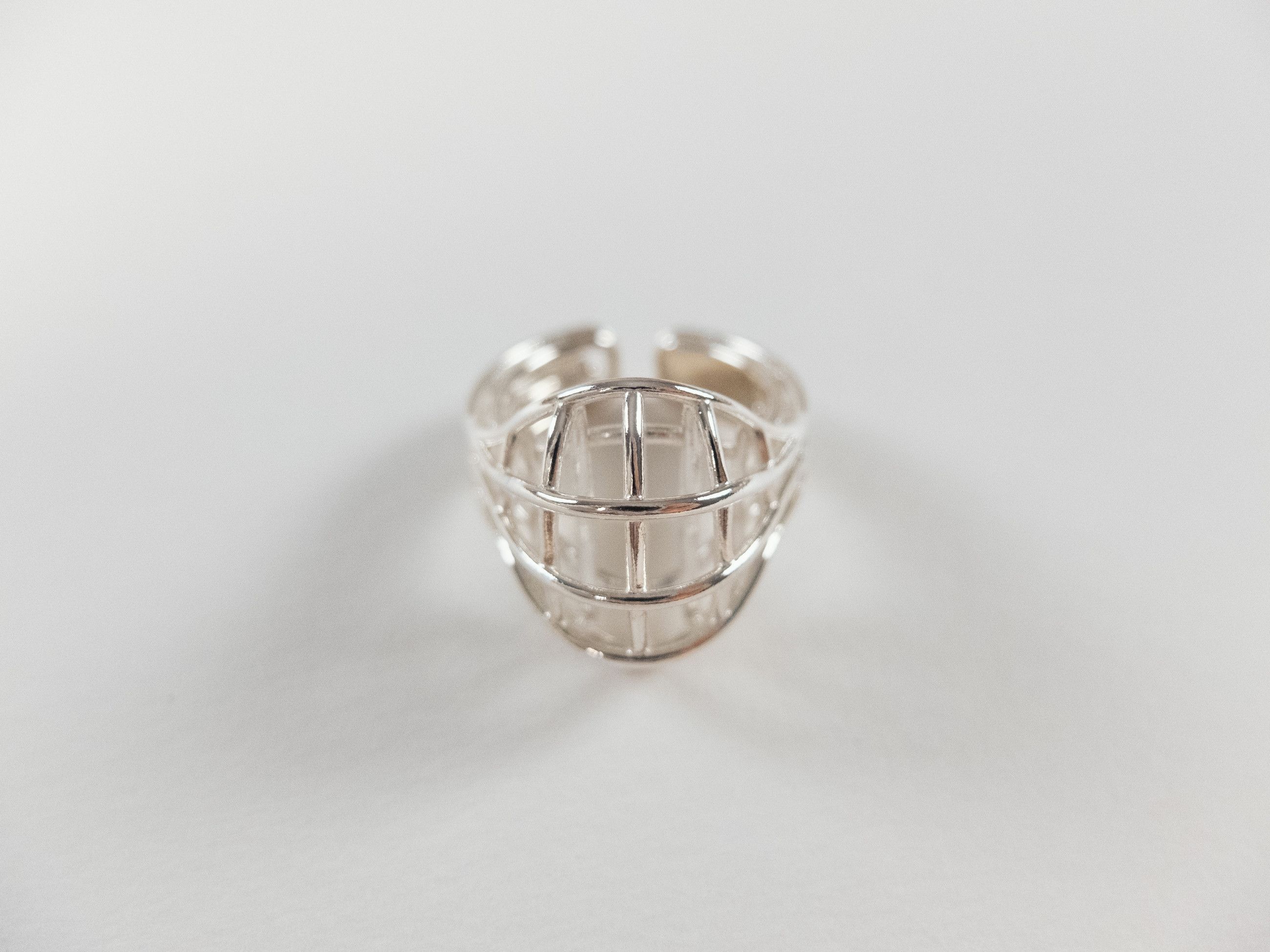 Bottega Veneta BOTTEGA VENETA Outline Sterling silver cage ring 7 15 q Size ONE SIZE - 3 Thumbnail