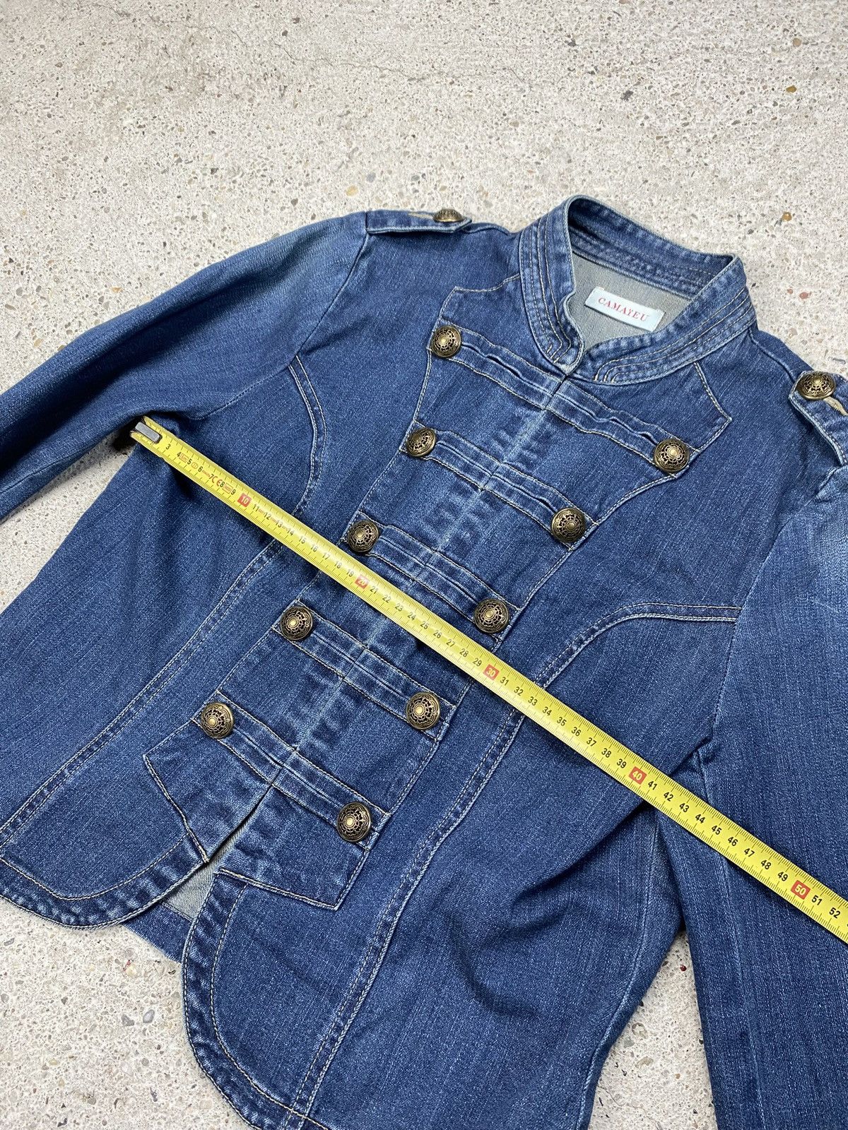 Japanese Brand Vintage napoleon jacket denim blue Size S / US 4 / IT 40 - 14 Thumbnail