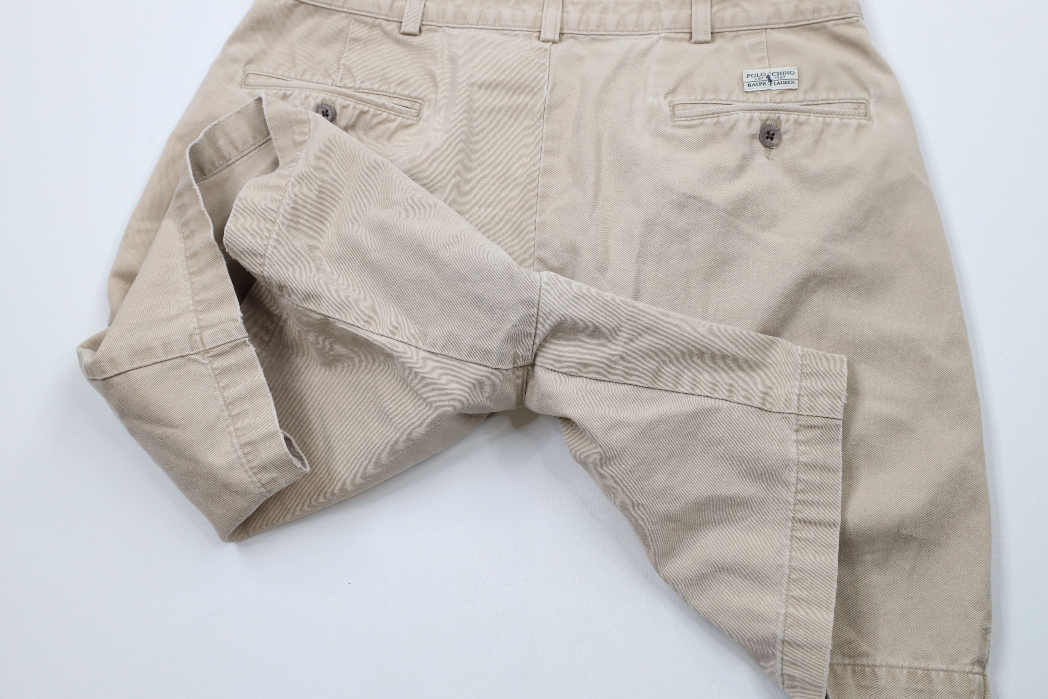 Ralph Lauren × Vintage Vintage 90s Ralph Lauren Above Knee Chino Shorts Beige Size US 32 / EU 48 - 14 Thumbnail