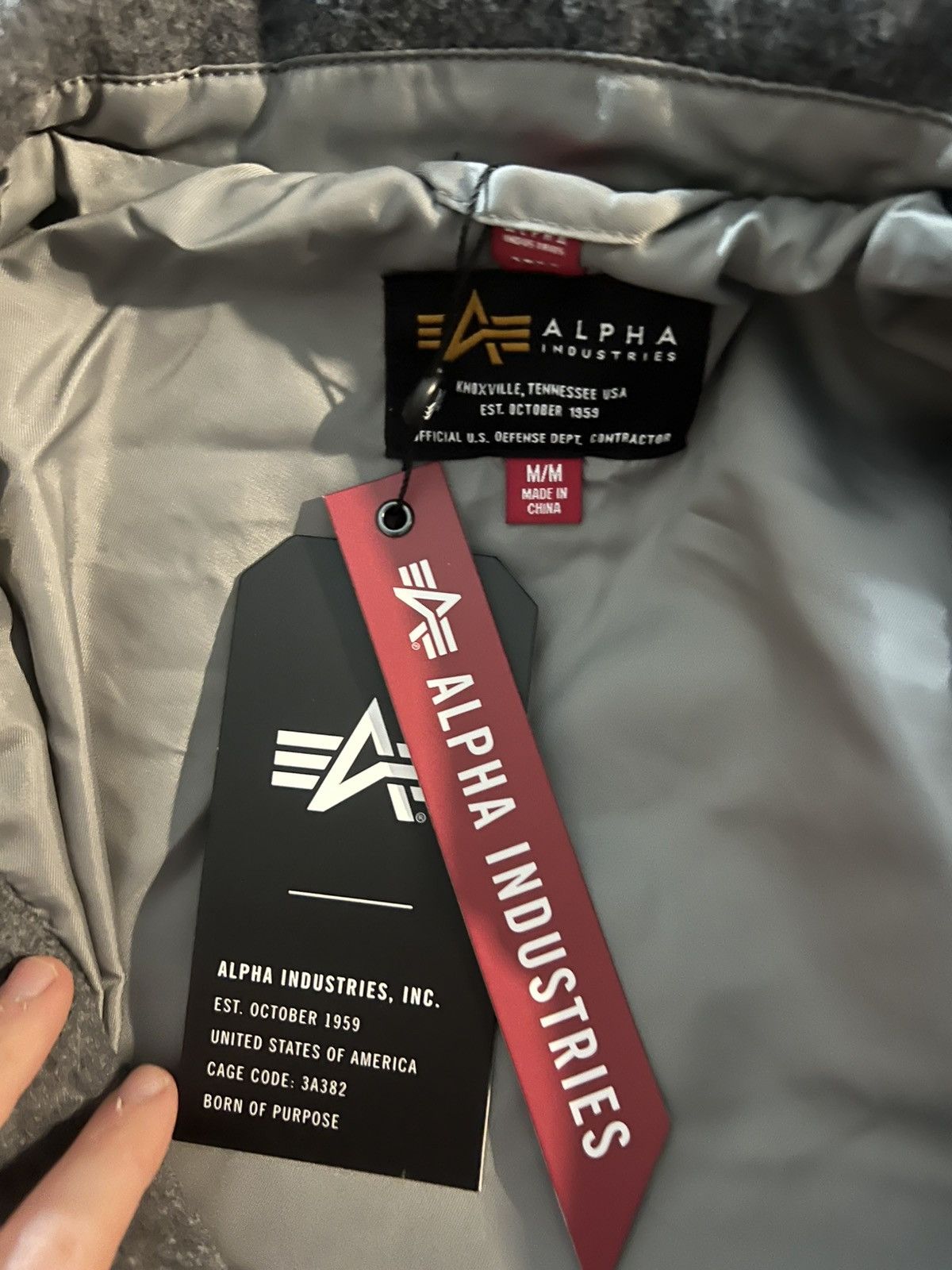 Alpha Industries Alpha Industries grey wool shirt jacket retail $120 Size US M / EU 48-50 / 2 - 3 Thumbnail