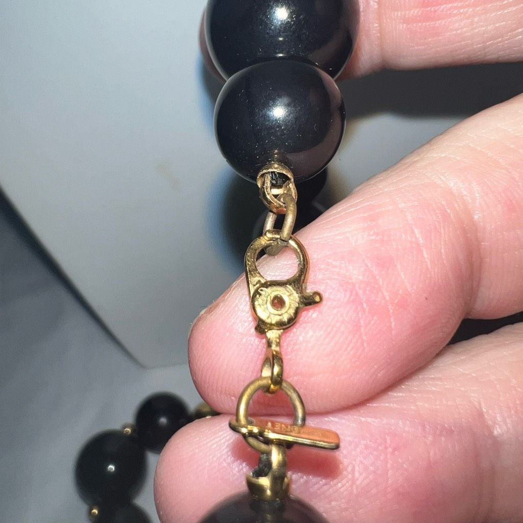 Monet Monet Vintage Black and Gold Beaded Signed Necklace Size ONE SIZE - 4 Thumbnail
