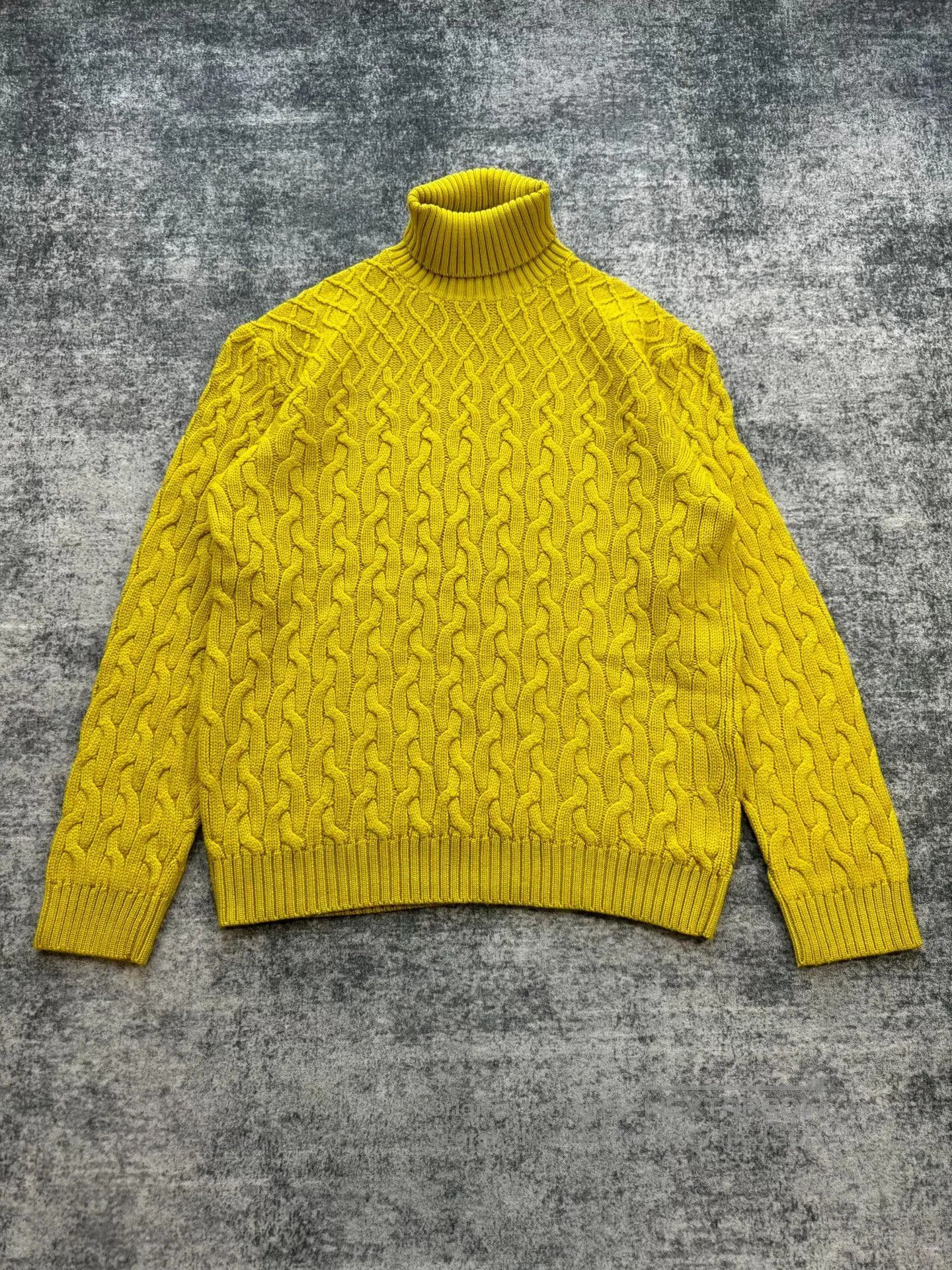 Etro etro yellow cable knit turtleneck sweater. Size XXL / US 16-18 / IT 52-54 - 1 Thumbnail