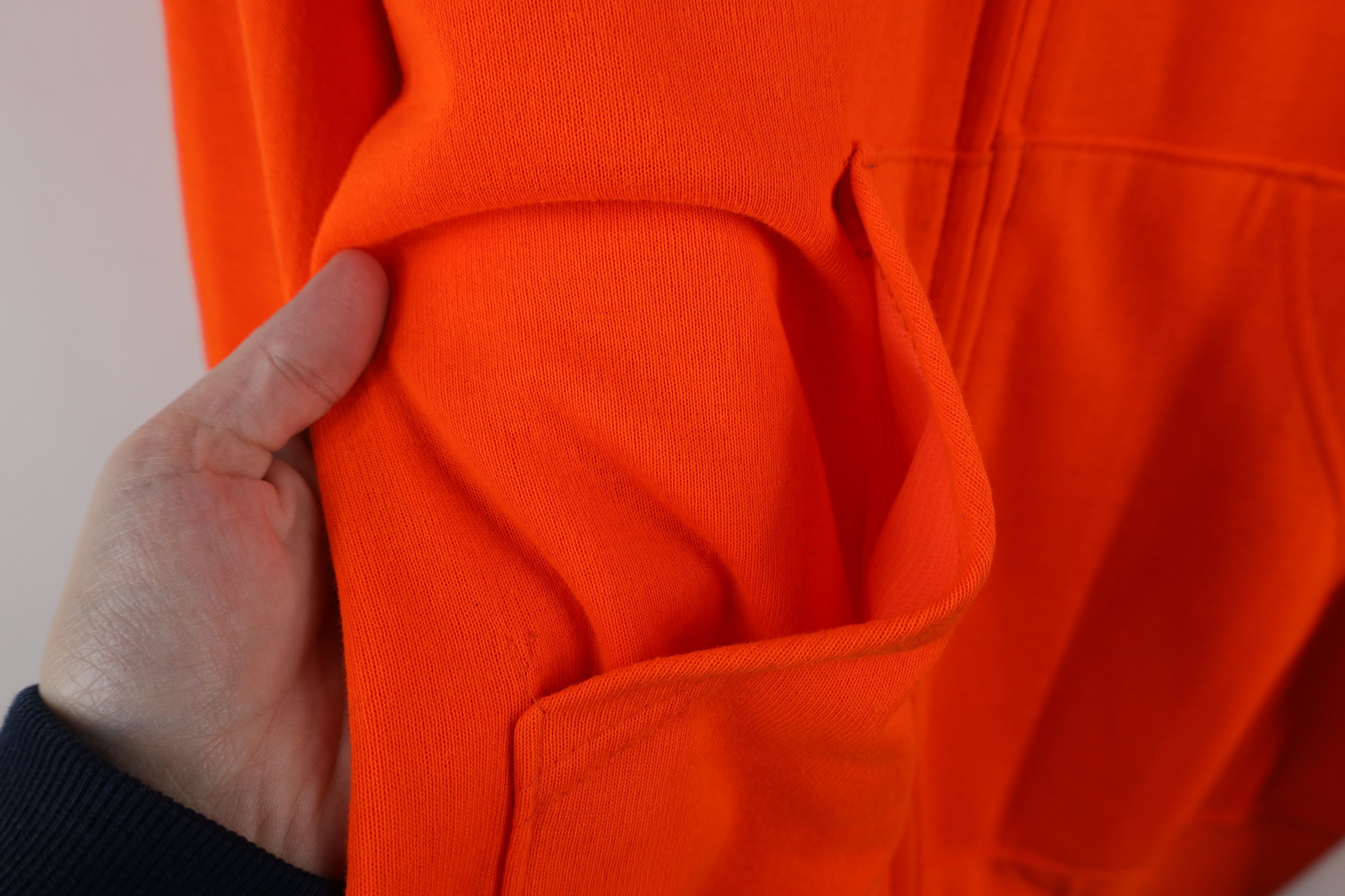 Vintage Vintage 70s 80s Streetwear Blank Zip Hoodie Blaze Orange USA Size US L / EU 52-54 / 3 - 7 Thumbnail