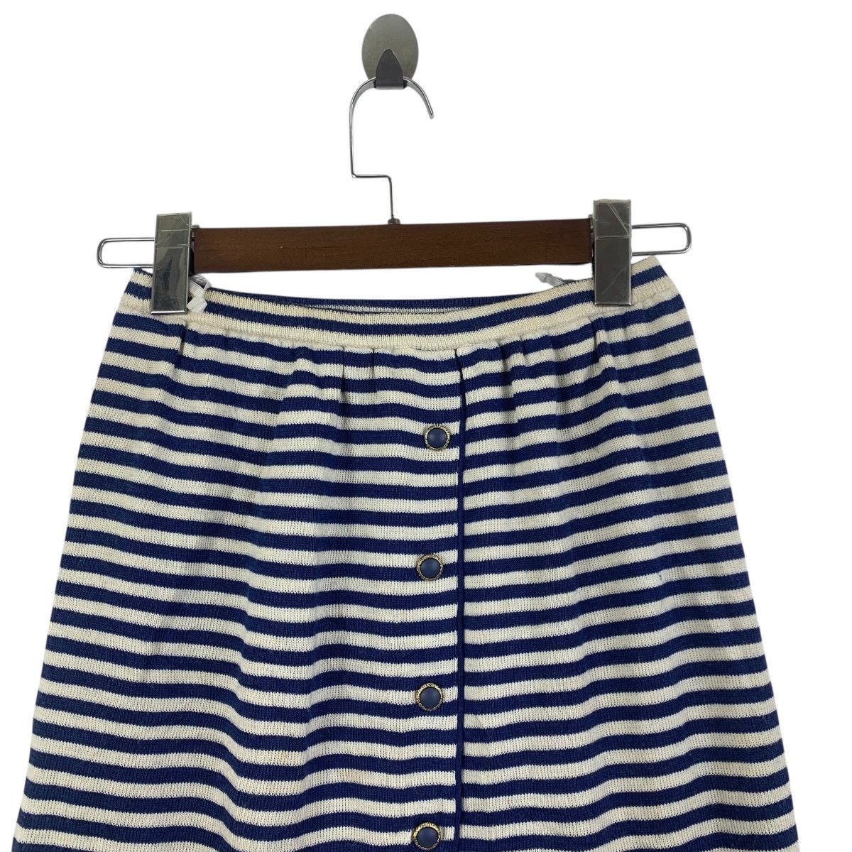 Vintage Vintage ELLE PARIS Stripes Zipper Button Casual Maxi Skirts Size 22" - 2 Thumbnail