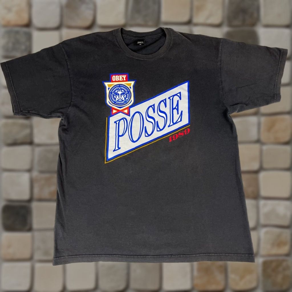 Obey VINTAGE OBEY T-Shirt Mens XL Black 1989 Posse 1989 Art Shirt Size US XL / EU 56 / 4 - 1 Thumbnail