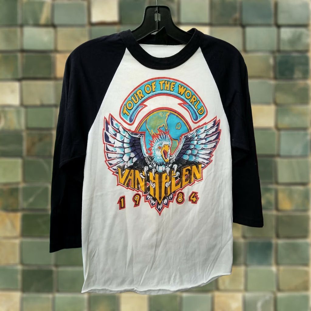 Vintage VINTAGE Van Halen 1984 Tour of the World Concert T-Shirt M White Men M Shirt Size US M / EU 48-50 / 2 - 1 Thumbnail