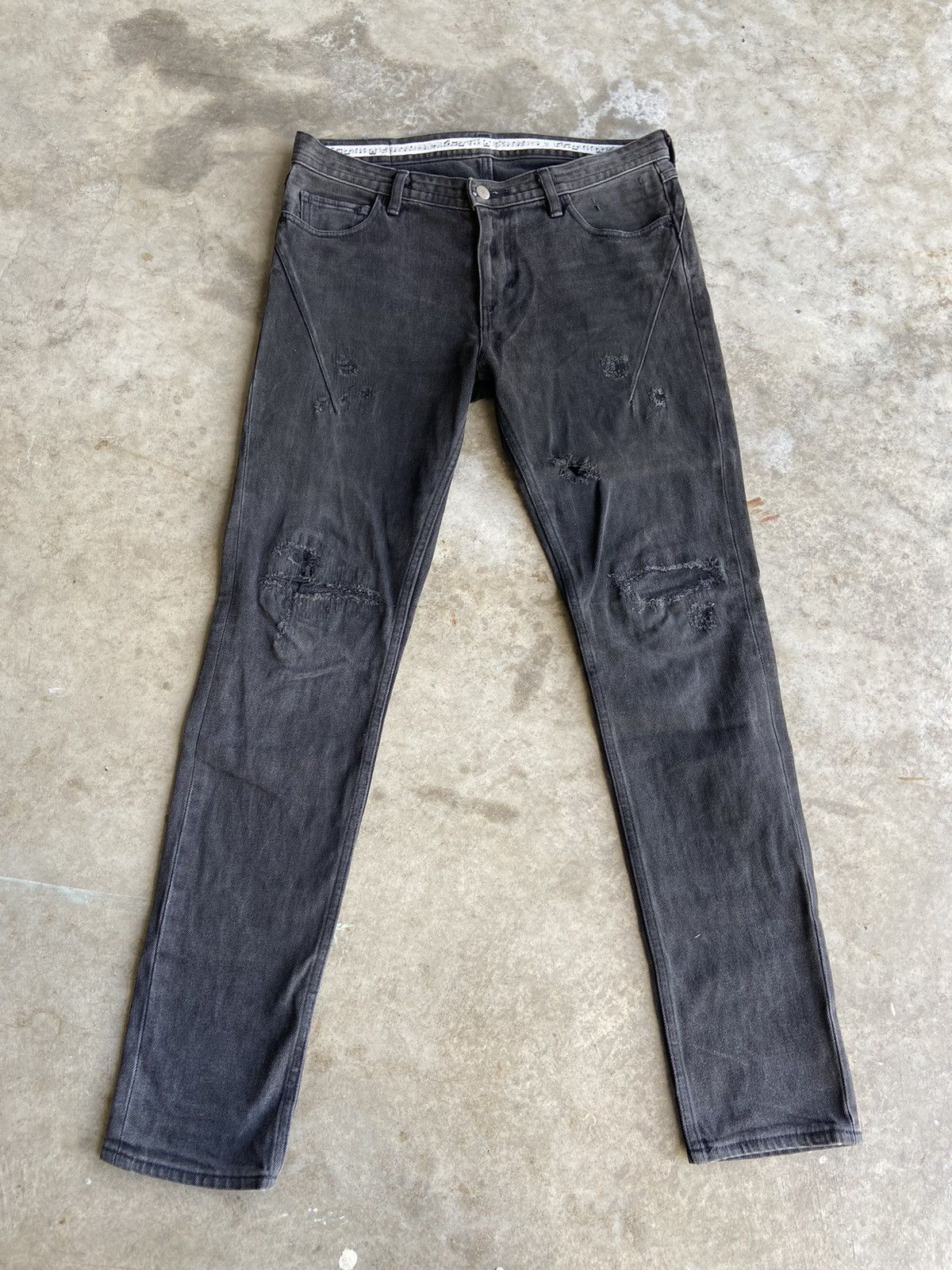 image of Number Nine X Studious Skinny Fit Denim in Black, Men's (Size 26)