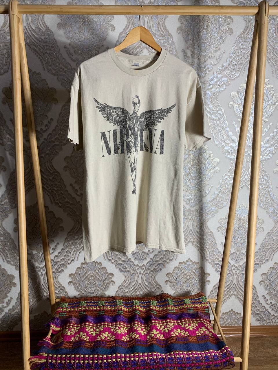 Pre-owned Band Tees X Rock T Shirt Vintage Kurt Cobain Nirvana T-shirt Metal Punk Rock Y2k 90's In Beige