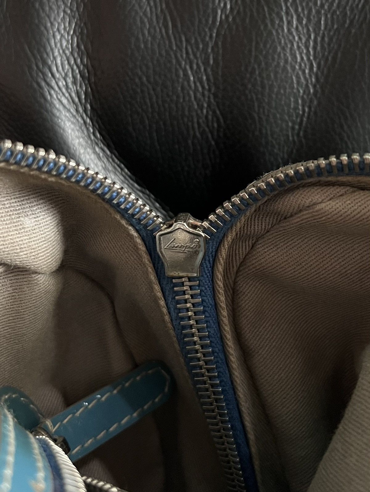 Dolce & Gabbana 2010s Dolce & Gabbana Blue Lily Multi Zips Bag Size ONE SIZE - 8 Thumbnail