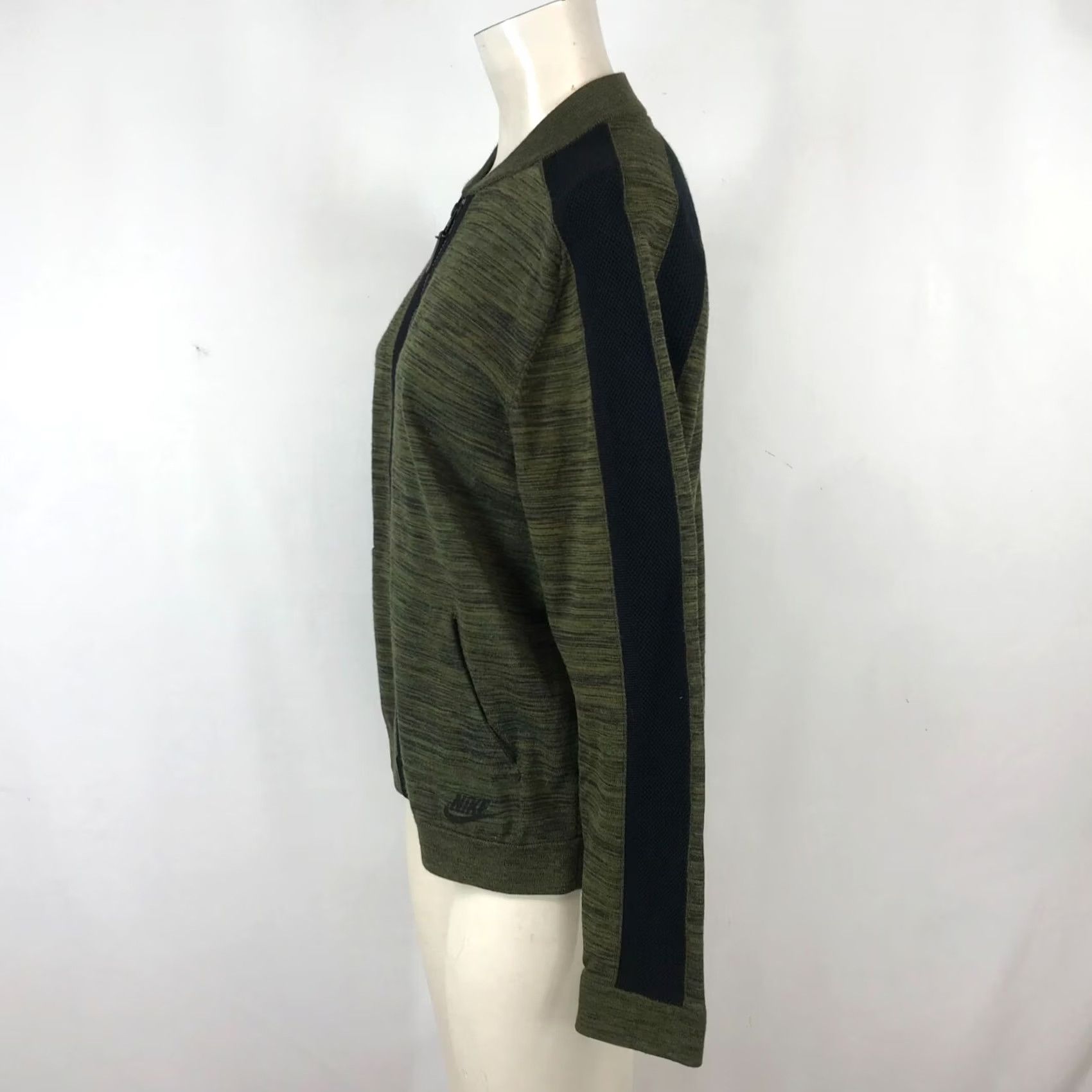 Nike NIKE WOMEN'S M GREEN LONG SLEEVE TECH KNIT BOMER JACKET Size M Size M / US 6-8 / IT 42-44 - 4 Thumbnail