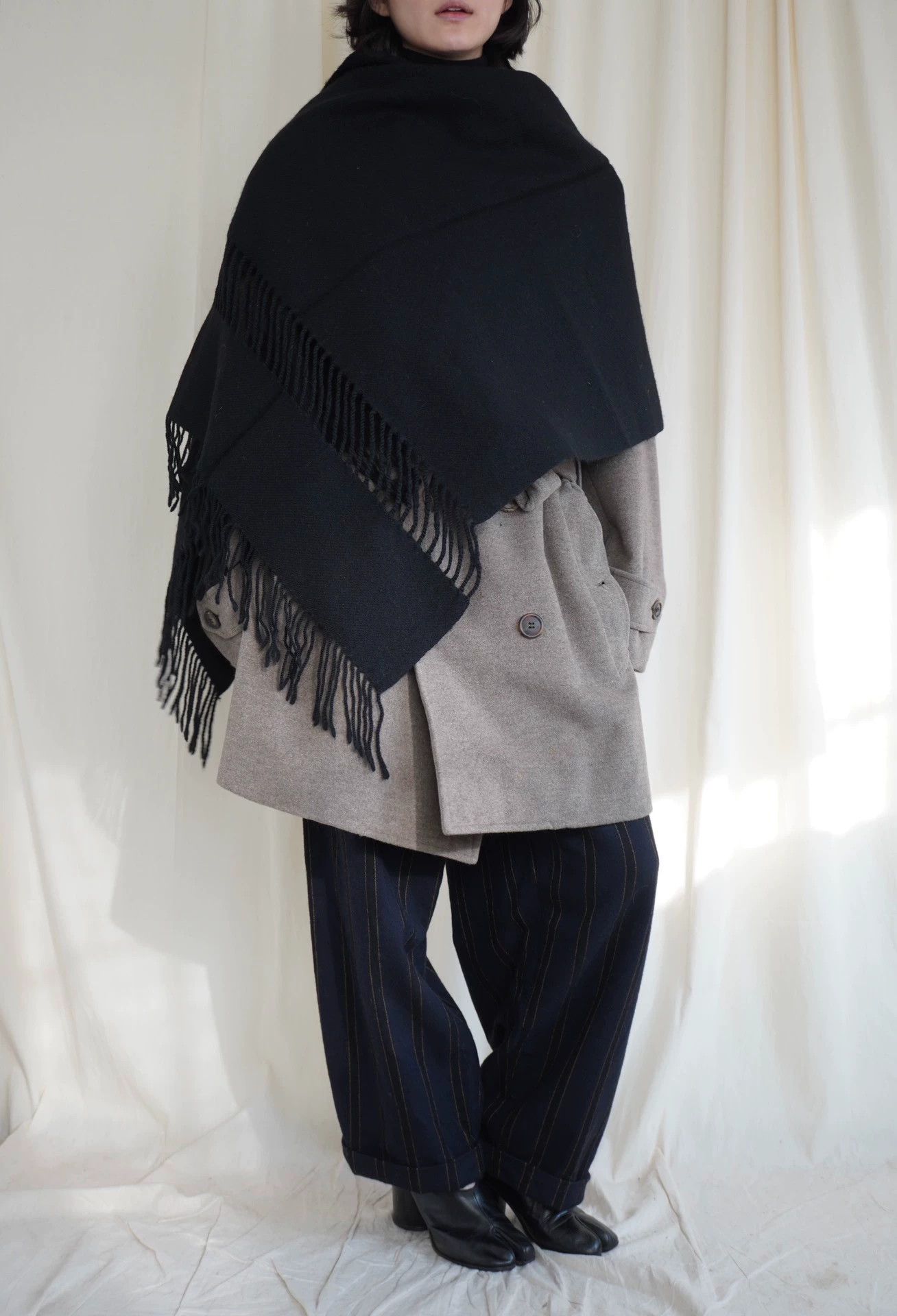 Y's Y's by Yohji Yamamoto 1990s Cutout Wool Scarf/Shawl Size ONE SIZE - 2 Thumbnail
