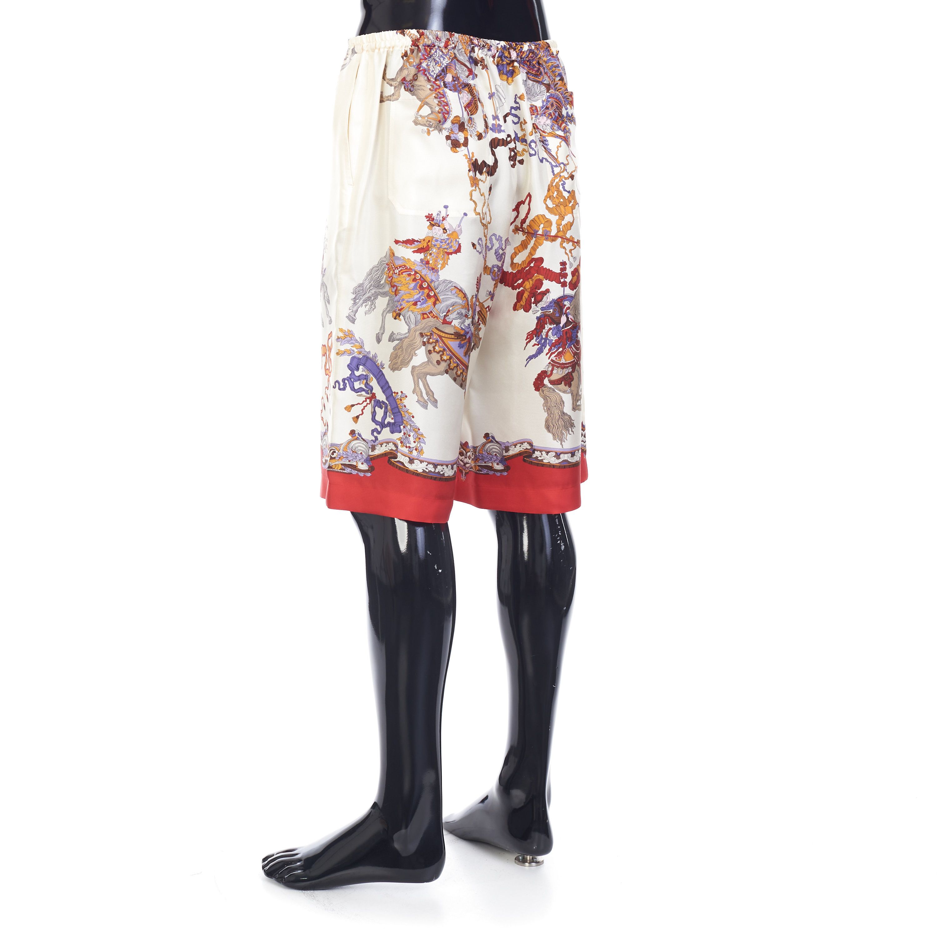 Gucci Silk Short With Roi Soleil Print In Ivory And Red Size US 36 / EU 52 - 4 Thumbnail