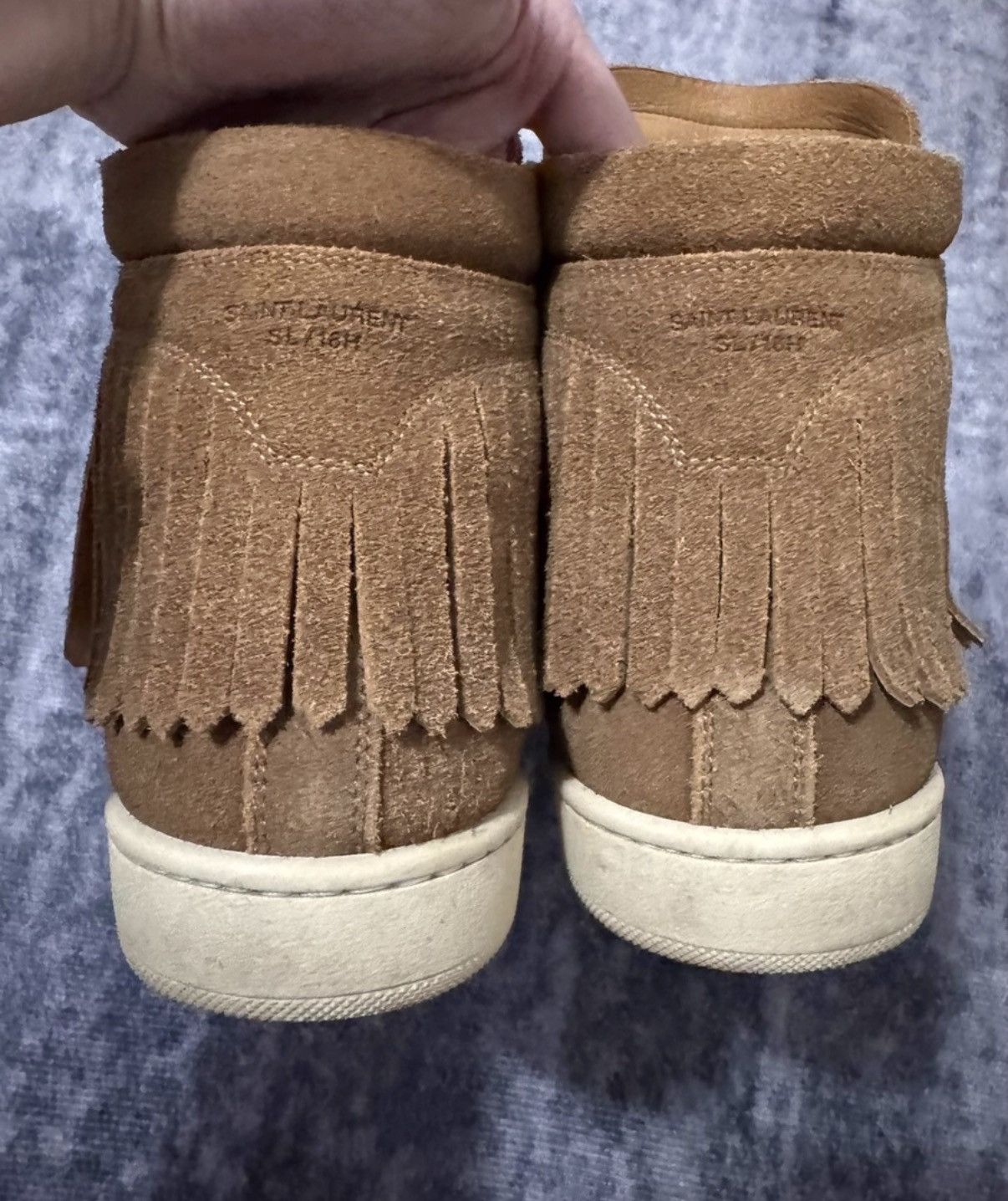 Saint Laurent Paris Saint Laurent (SLP) 15SS High-Top Suede Fringe Sneakers Size US 7 / EU 40 - 4 Thumbnail