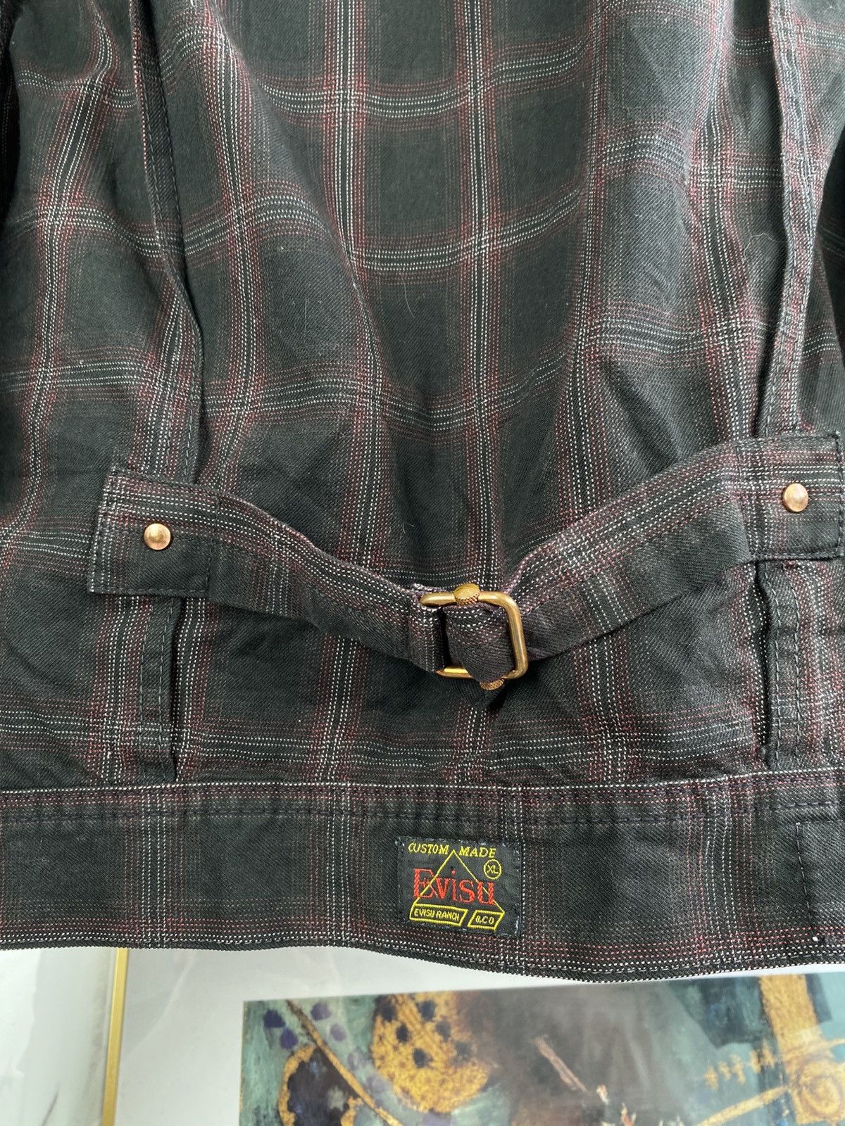 Evisu Yamane by Evisu Exclusive Type 1 Tartan Pattern Denim Jacket Size US XXS / EU 40 - 7 Thumbnail