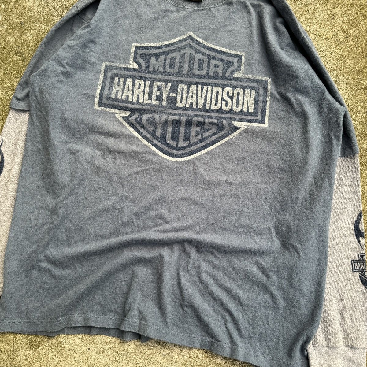 Harley Davidson Harley Faded Metal Flame Longsleeve Thermal Shirt ERD Grunge Size US XXL / EU 58 / 5 - 9 Thumbnail