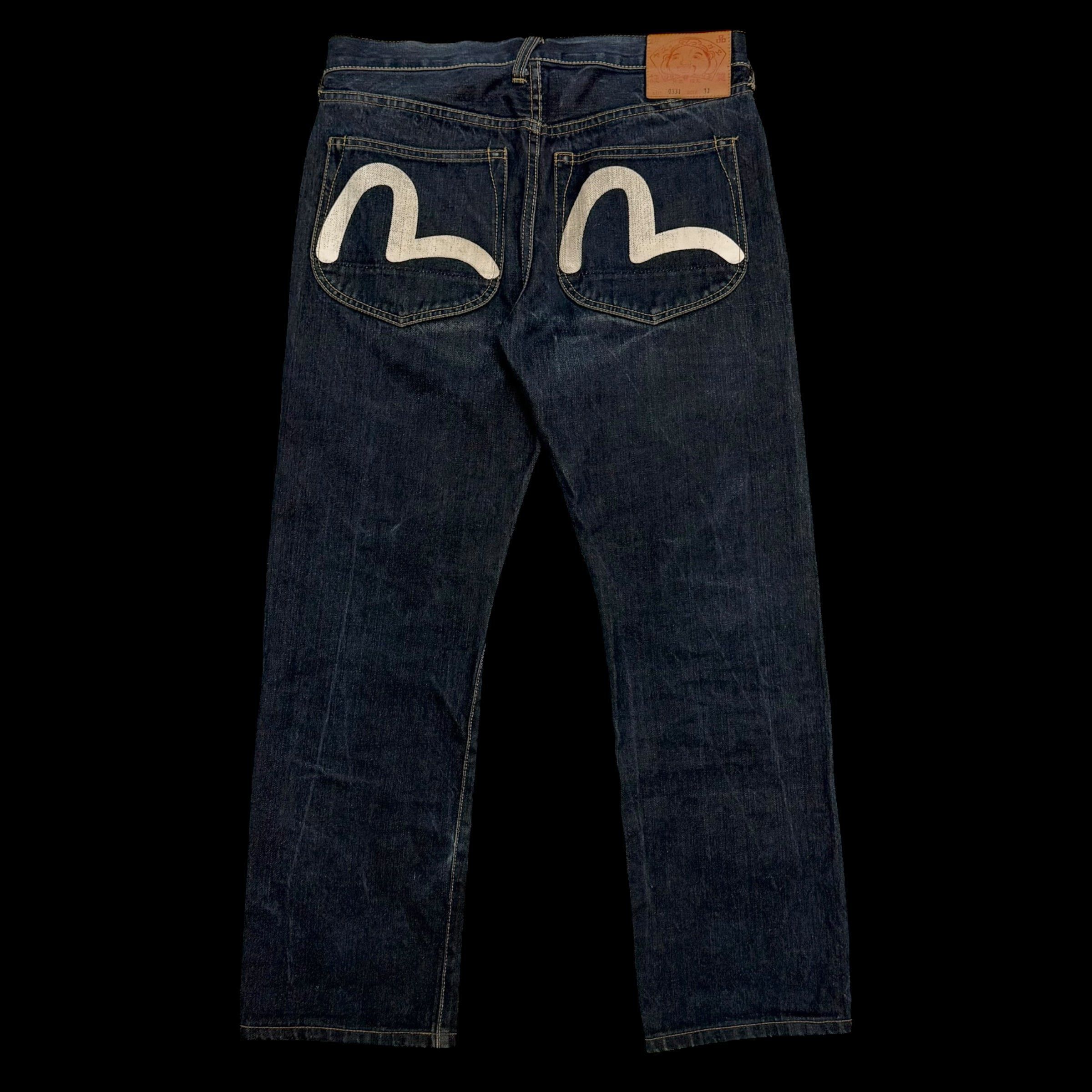 Evisu White Seagull Print Jeans (Size 32)