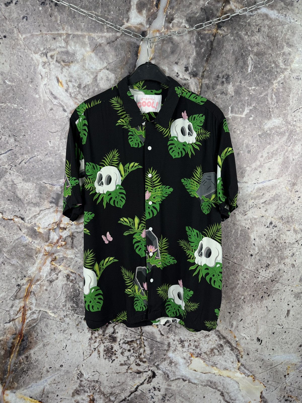 Other Cool Hawaiian Shirt Skull Tropical Button-Up Short Sleeve Size US XL / EU 56 / 4 - 1 Thumbnail